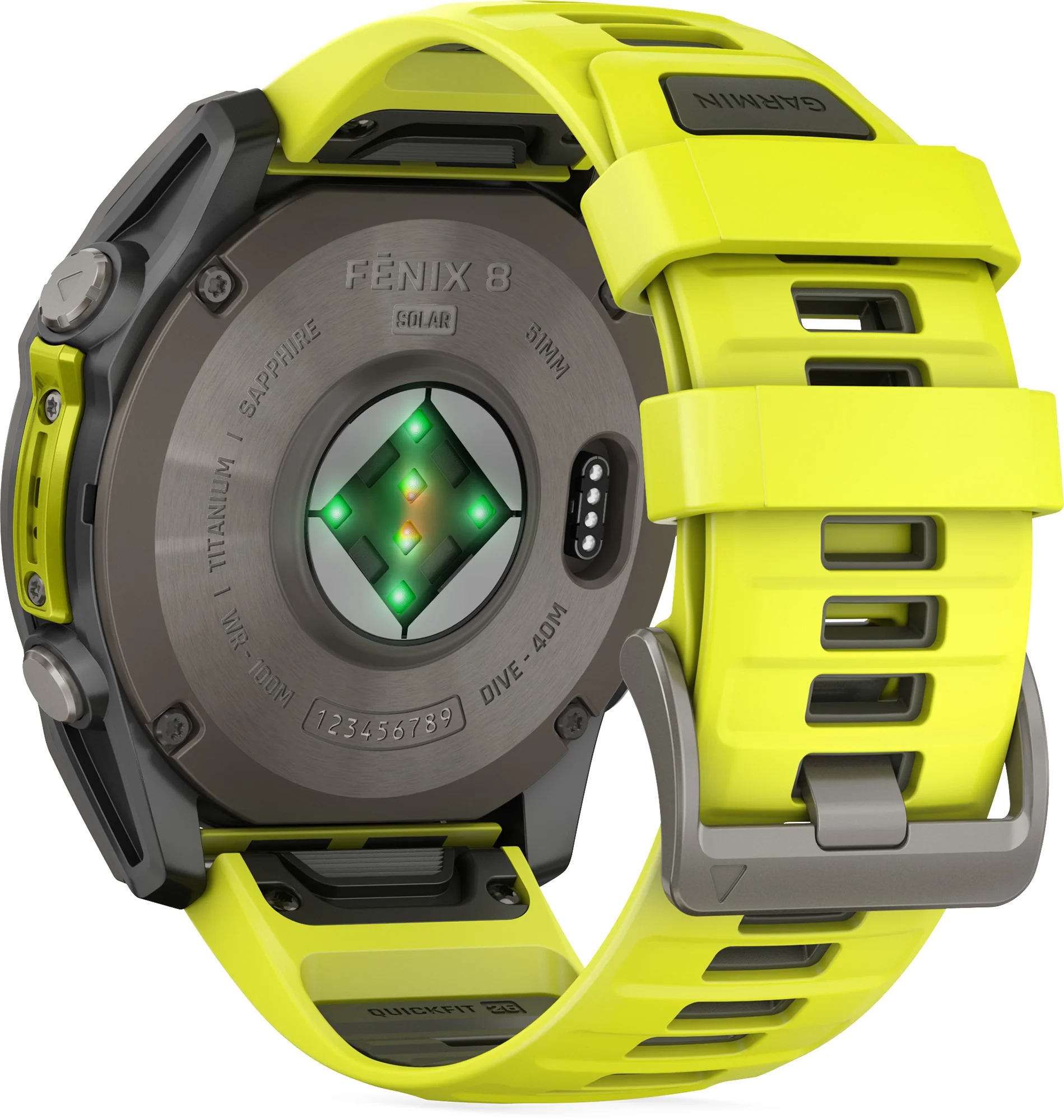 Garmin Fenix 8 Sapphire SOLAR 51mm Multisport Watch - Yellow - Image 2