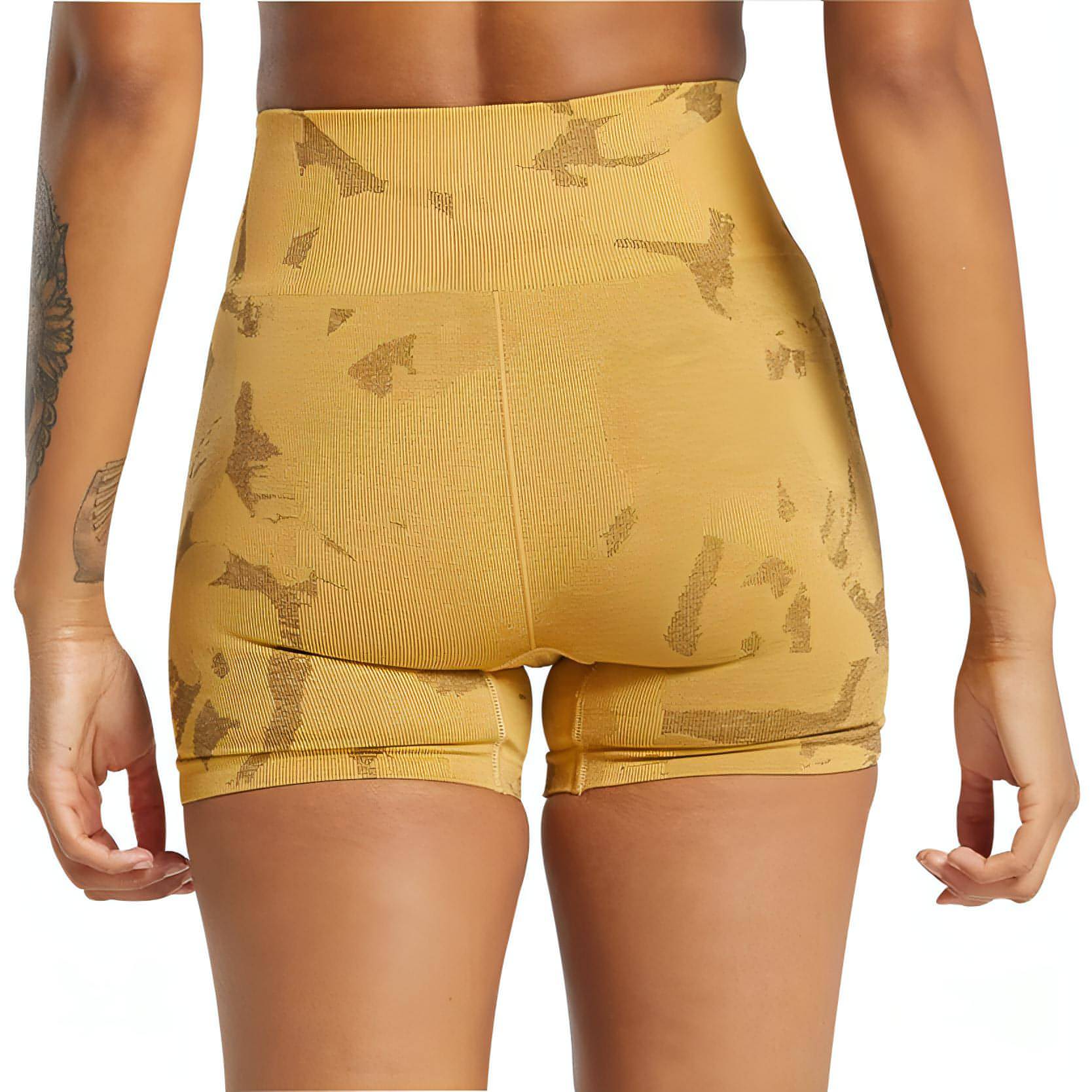 Gymshark Adapt Camo Sevanna Seamless Womens Short Training Tights - Yellow - Image 2