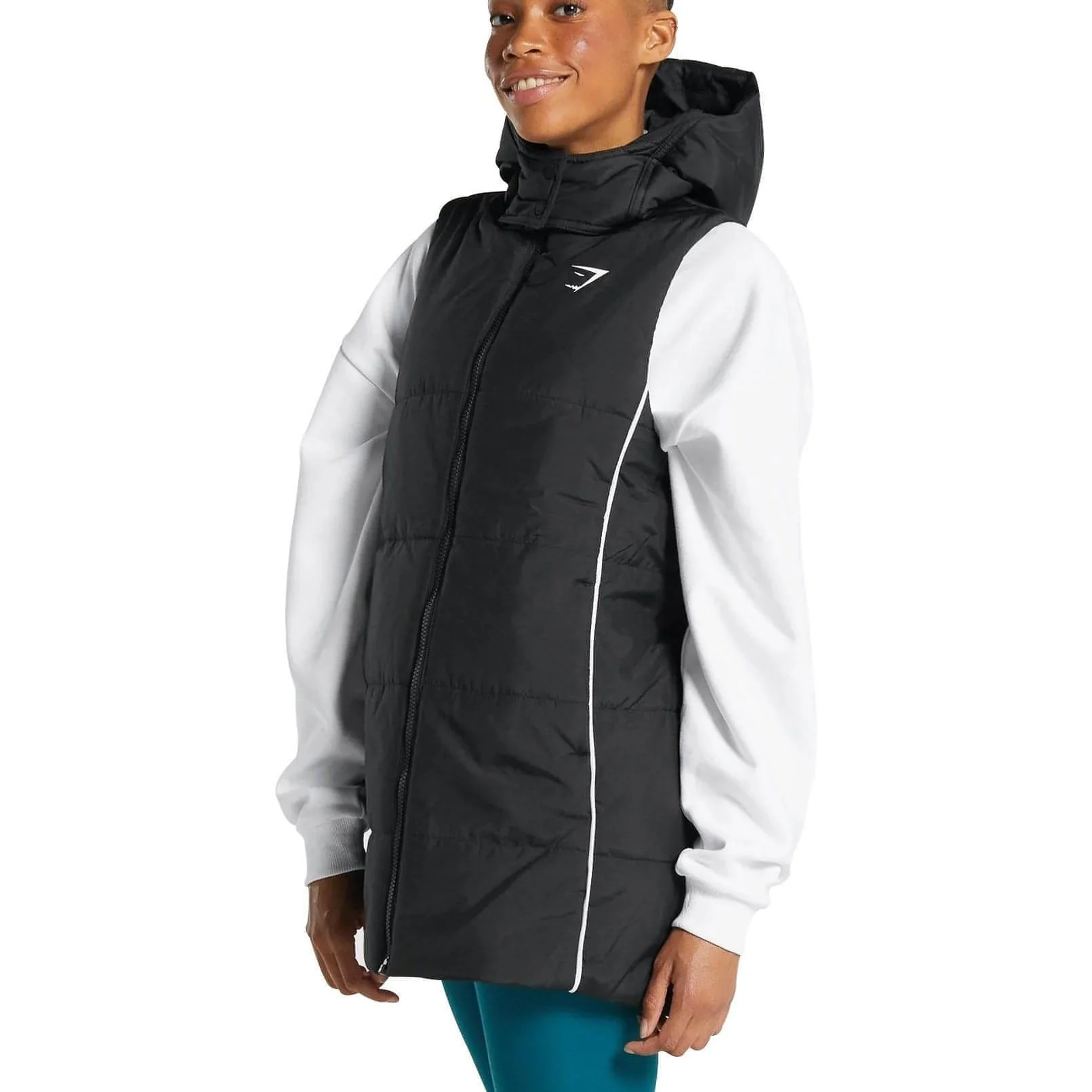 Gymshark Oversized Longline Womens Gilet - Black - Image 3