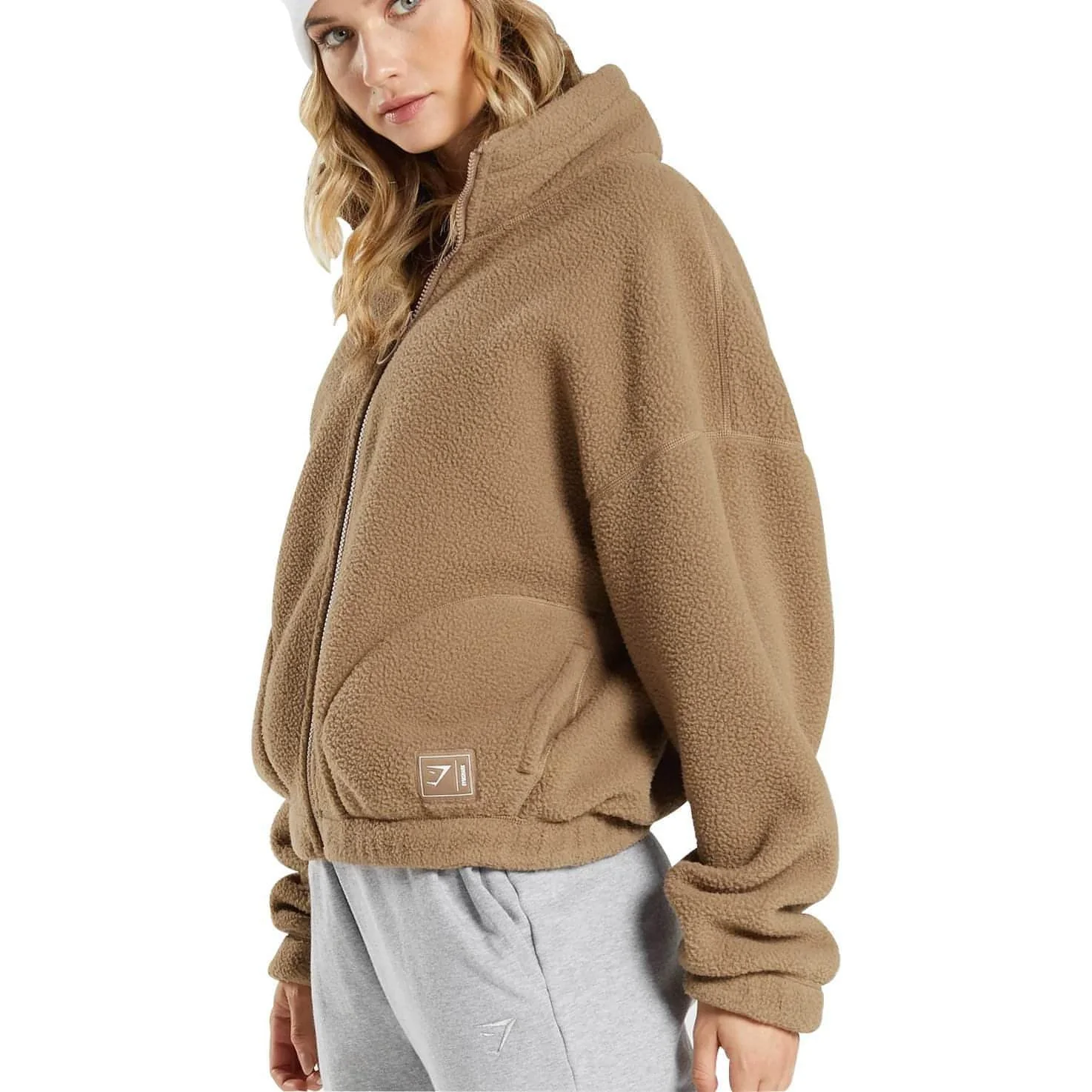 Gymshark Sherpa Womens Jacket - Brown - Image 2