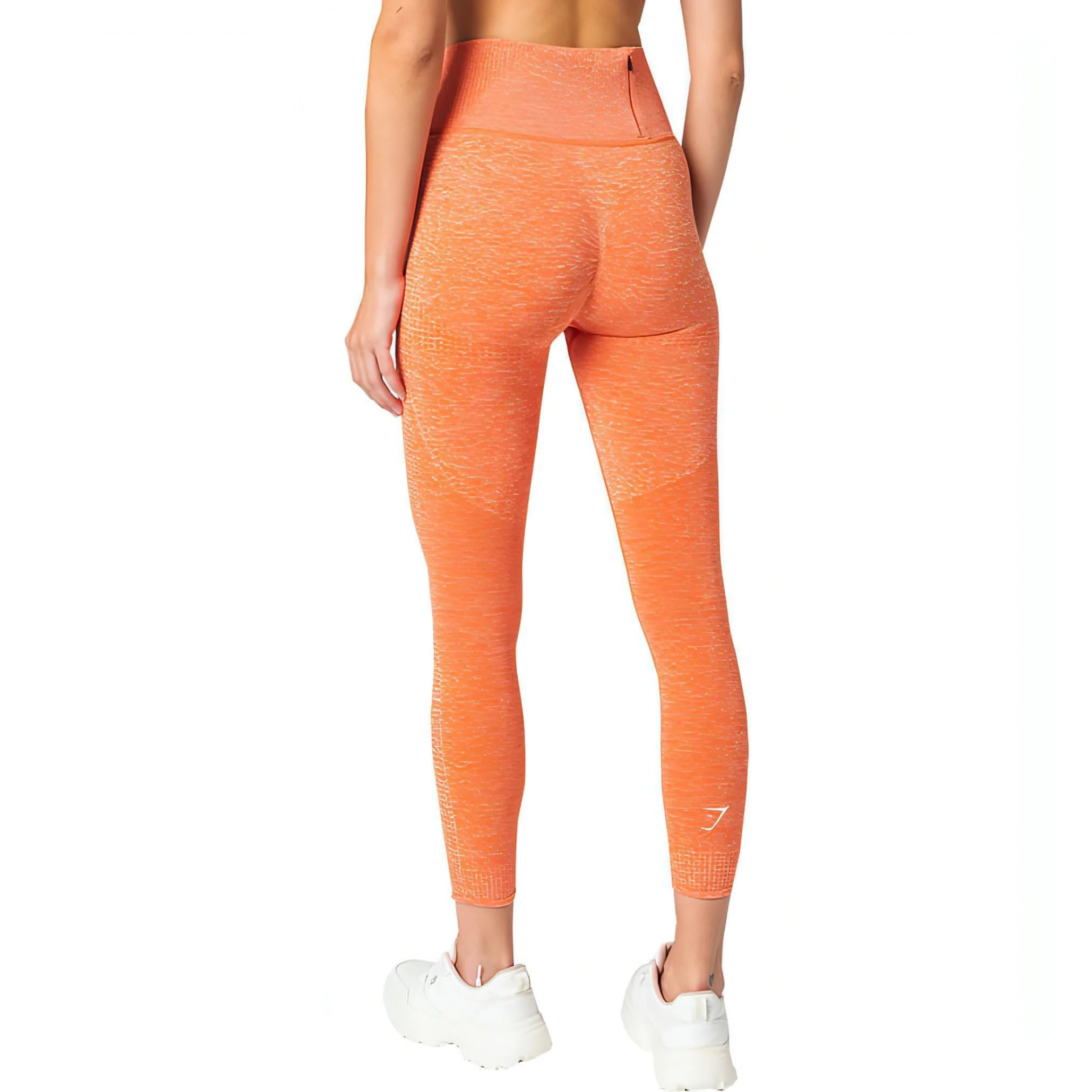 Gymshark Vital Rise Seamless Womens Long Training Tights - Orange - Image 2