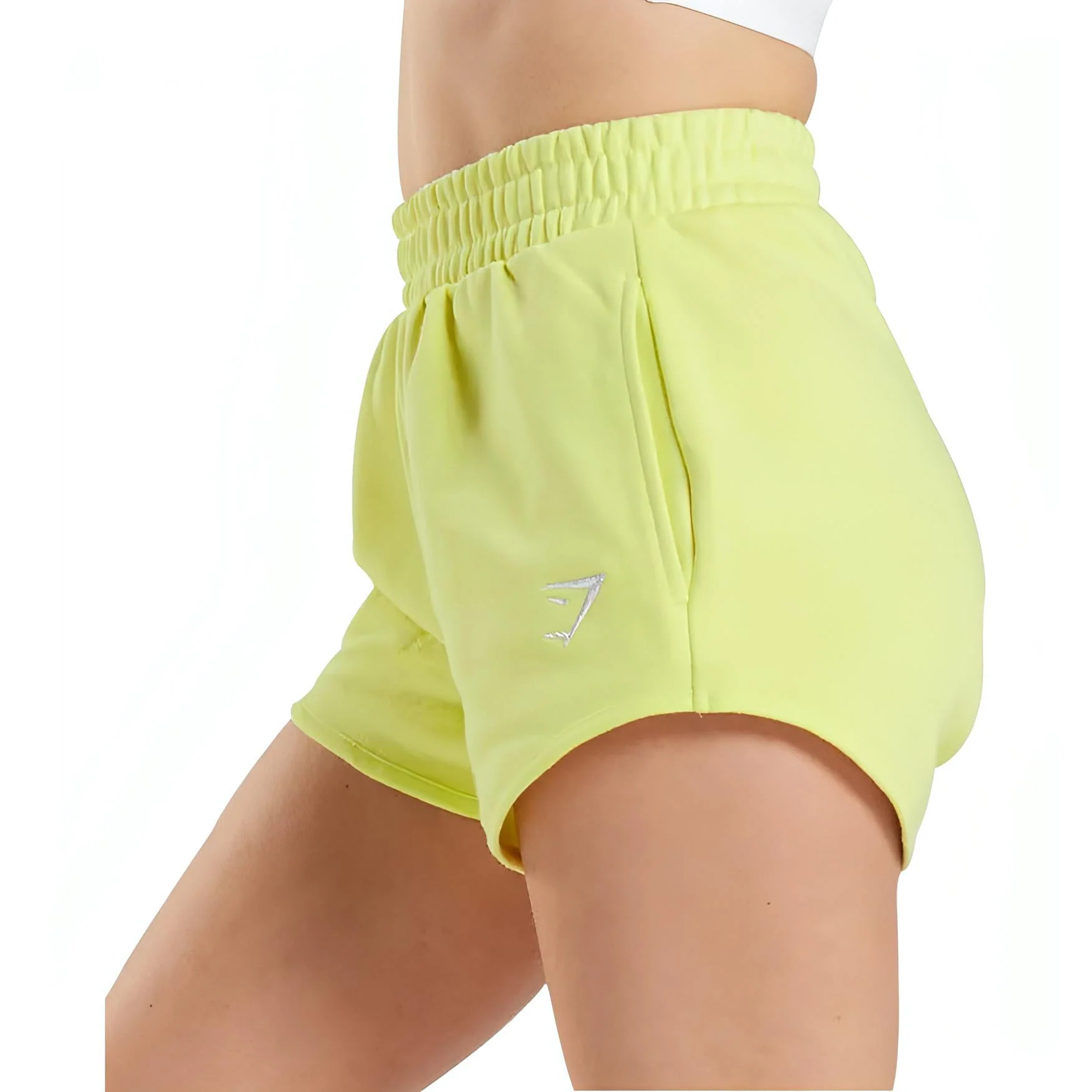 Gymshark Womens Training Sweat Shorts - Yellow - Image 3