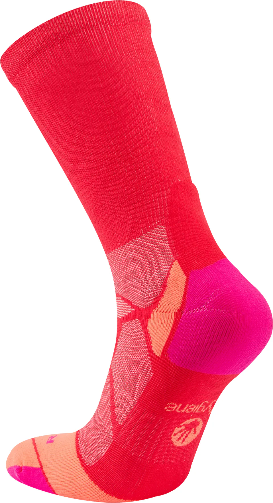 Hilly Marathon Fresh Crew Running Socks - Pink - Image 2