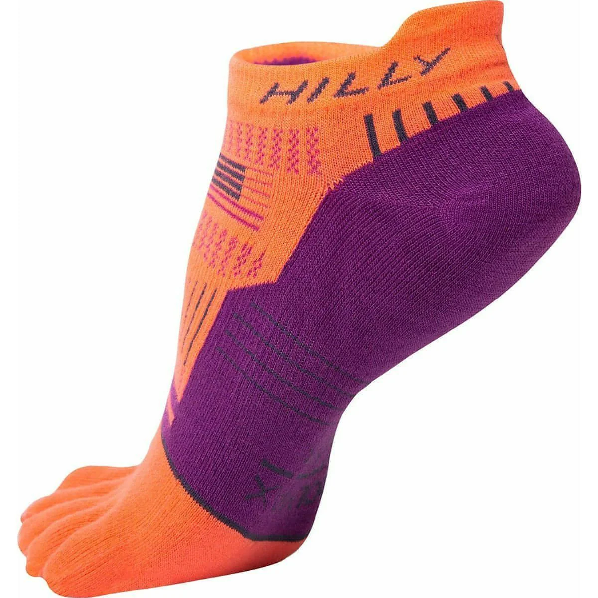 Hilly Toe Running Socklet - Orange - Image 2
