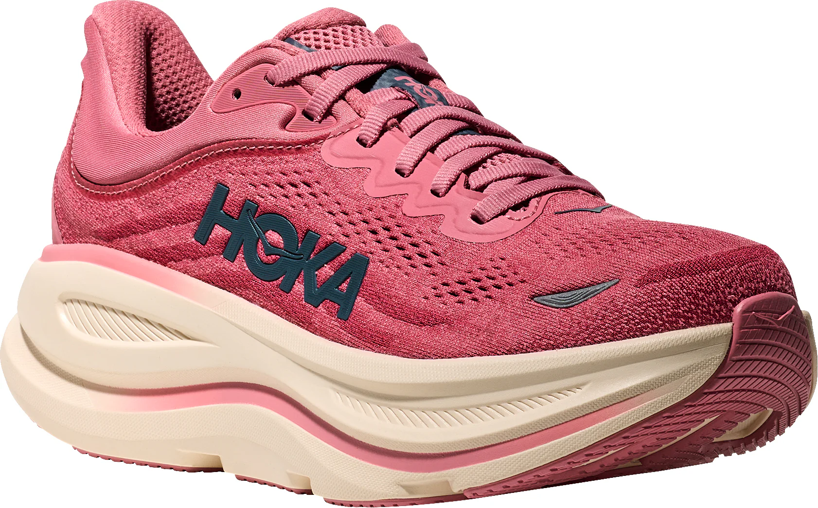 Hoka Bondi 9 WIDE FIT Womens Running Shoes - Pink - Image 6
