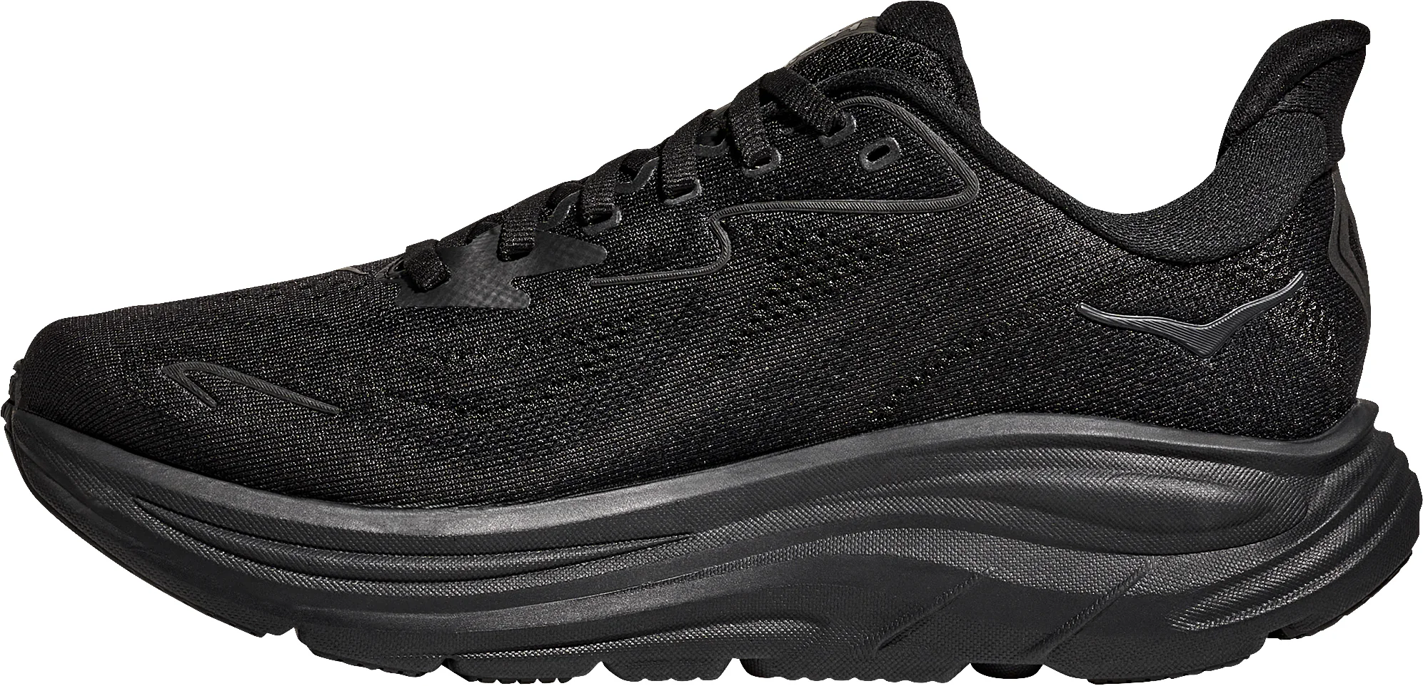 Hoka Clifton 10 Mens Running Shoes - Black - Image 3