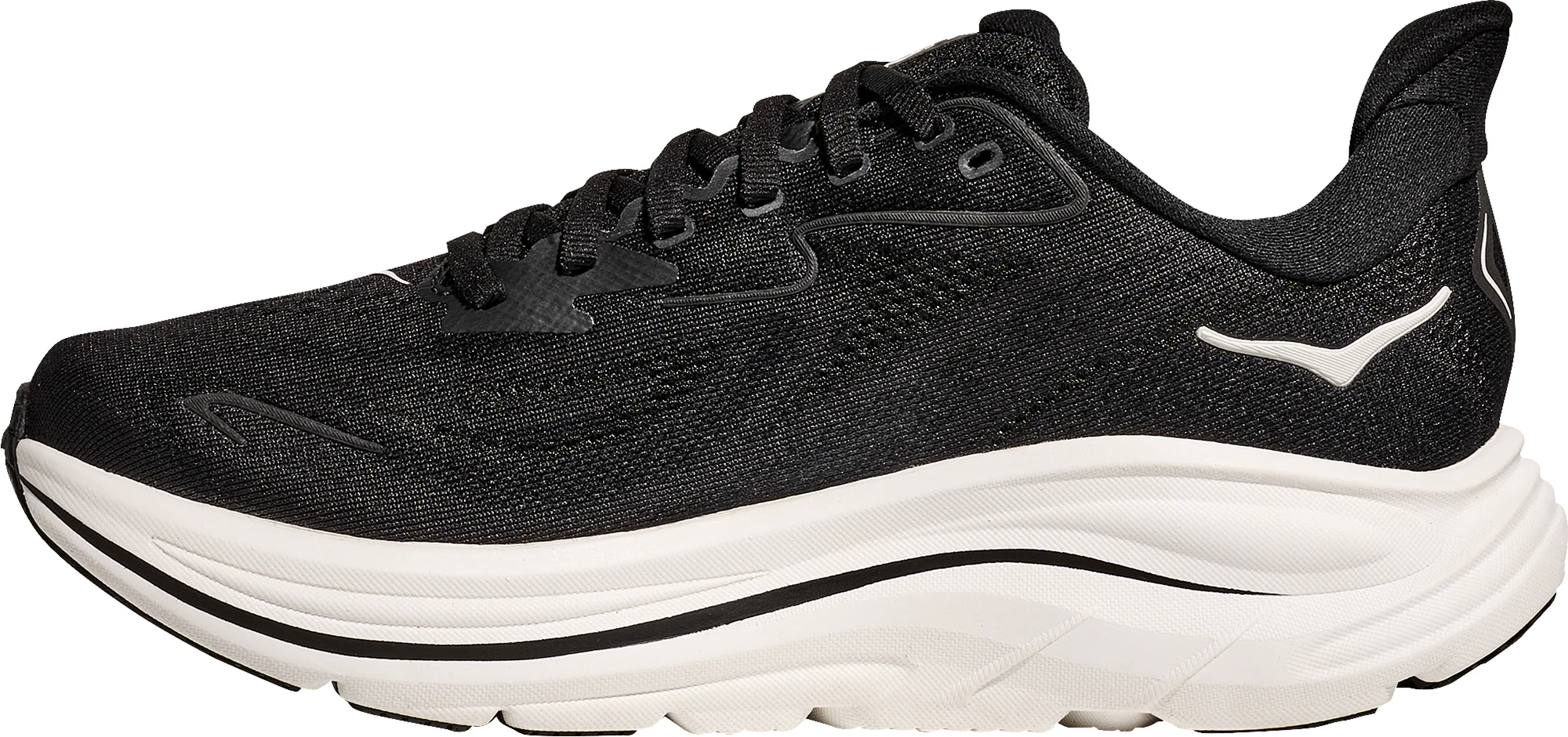 Hoka Clifton 10 Womens Running Shoes - Black - Image 3
