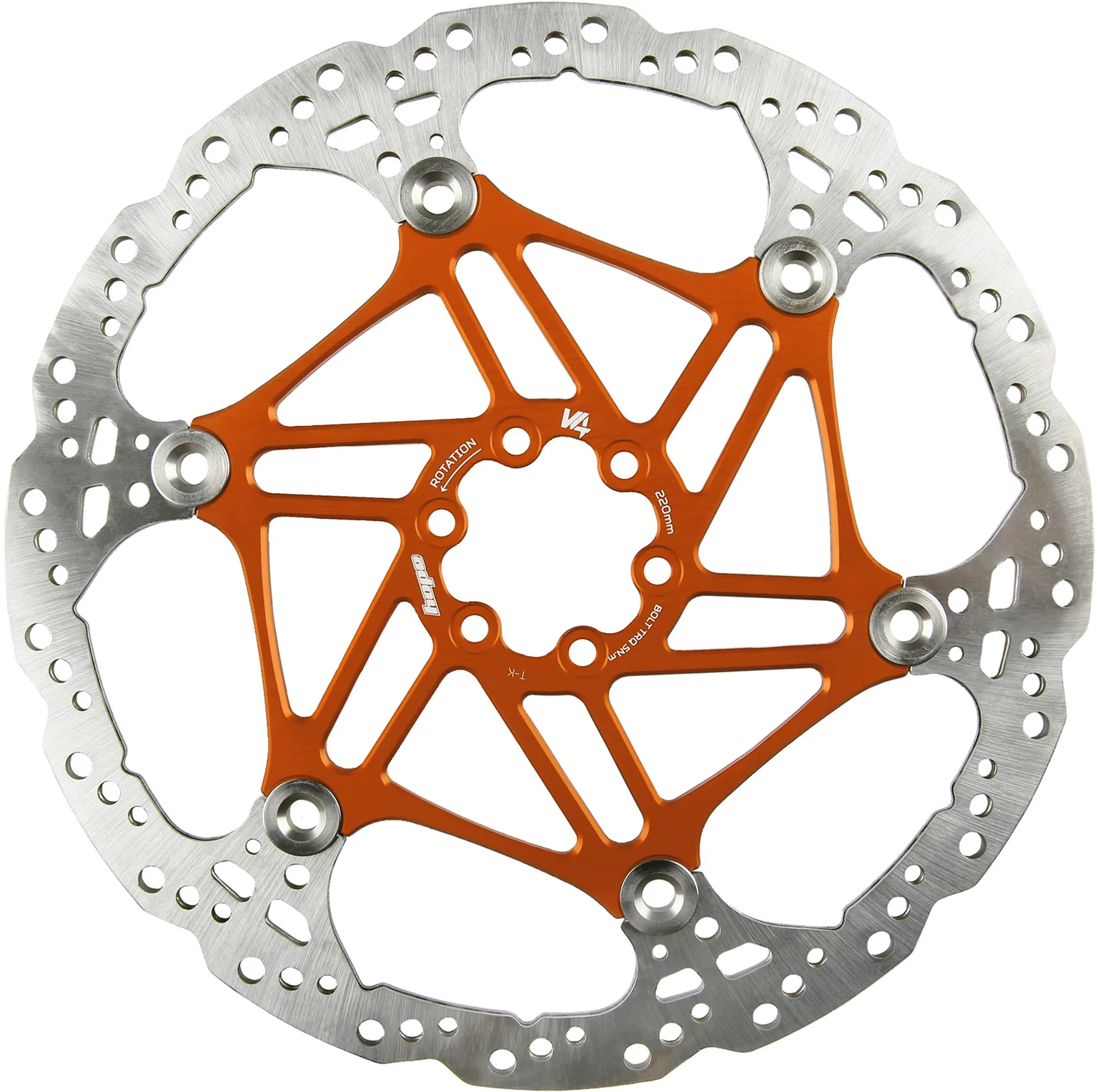 Hope V4 Vented Disc Rotor 220mm 6 Bolt - Image 4