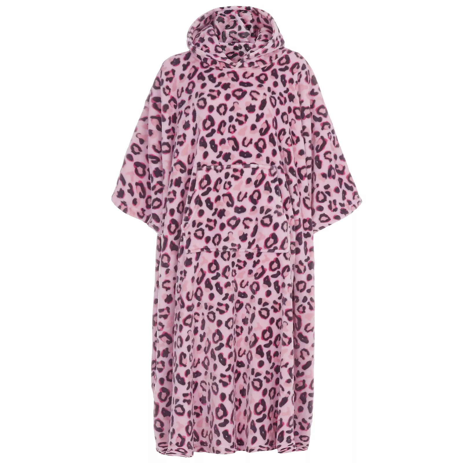Huggable Hoodie Oversized Wearable Blanket Womens Fleece Hoody - Pink - Image 3