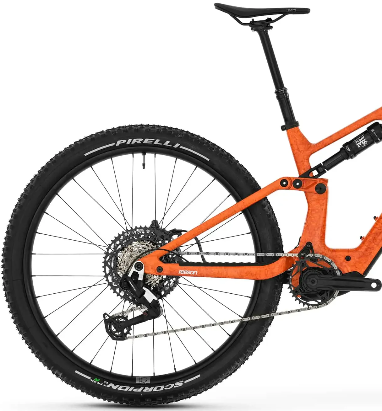 Megamo Reason AIR CRB 08 Carbon Full Suspension Electric Bike 2026 - Orange - Image 2