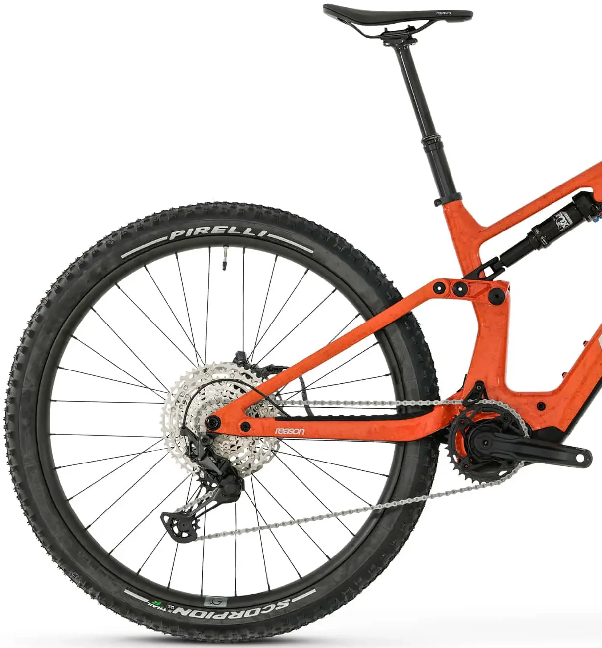 Megamo Reason AIR CRB 10 Carbon Full Suspension Electric Bike 2026 - Orange - Image 2