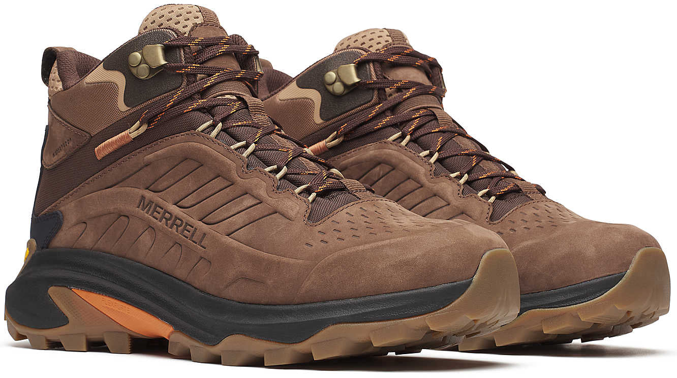 Merrell Moab Speed 2 Leather Mid Waterproof Mens Walking Boots - Brown - Image 6