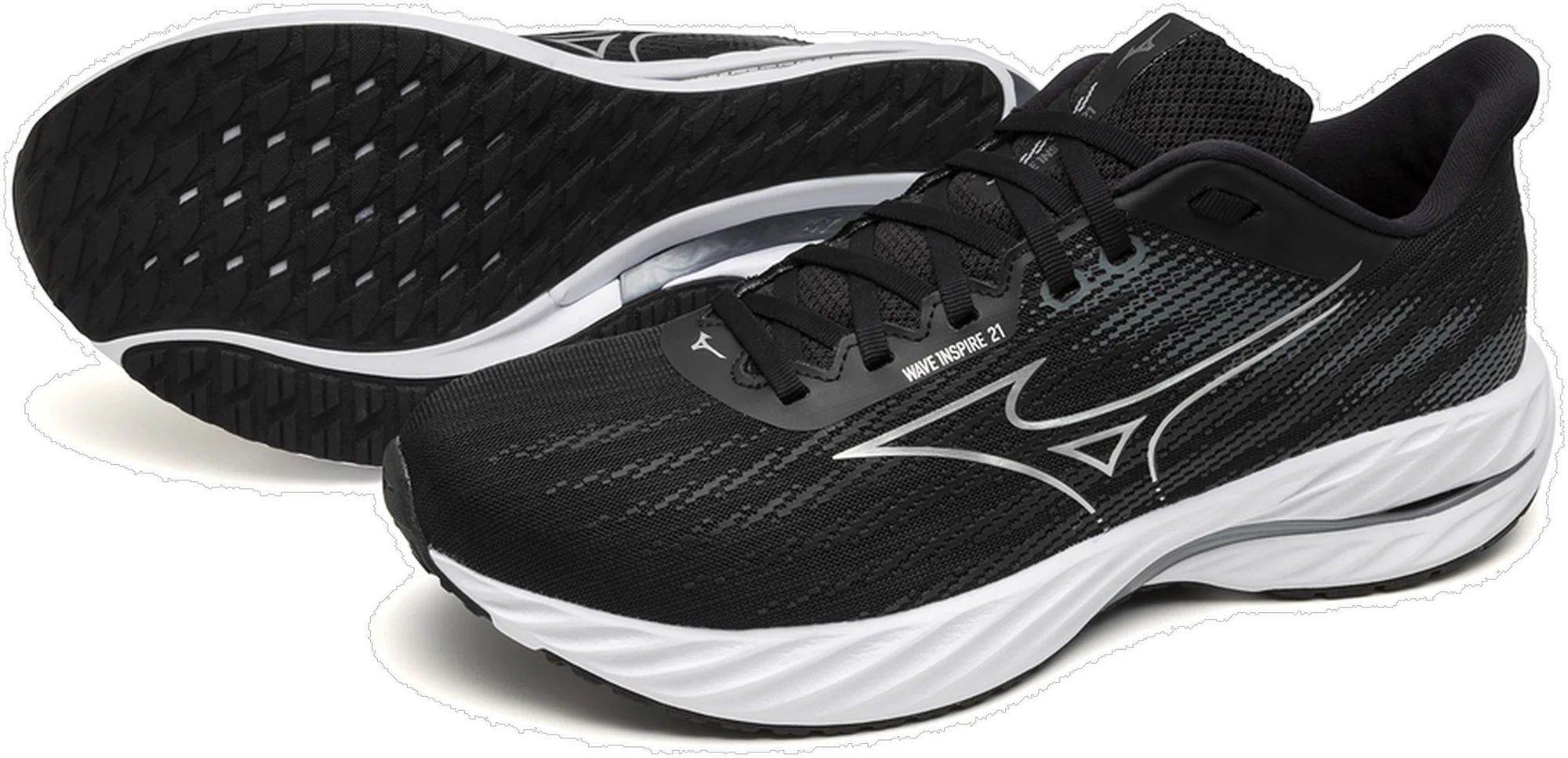 Mizuno Wave Inpsire 21 Mens Running Shoes - Black - Image 7