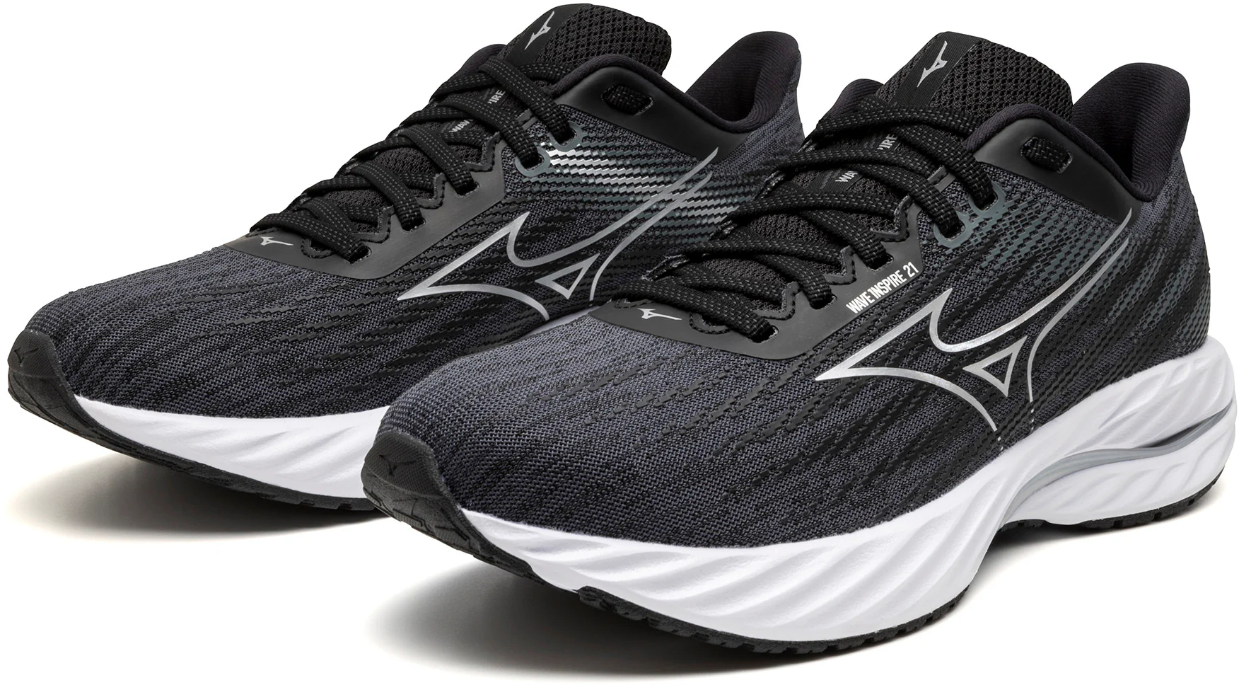 Mizuno Wave Inspire 21 WIDE FIT (D) Womens Running Shoes - Black - Image 5