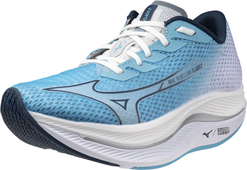 Mizuno Wave Rebellion Flash 2 Womens Running Shoes - Blue - Image 6