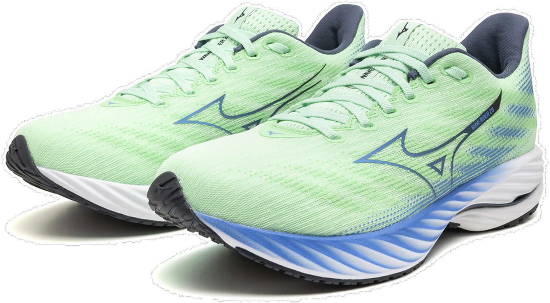 Mizuno Wave Rider 28 Mens Running Shoes - Green - Image 6