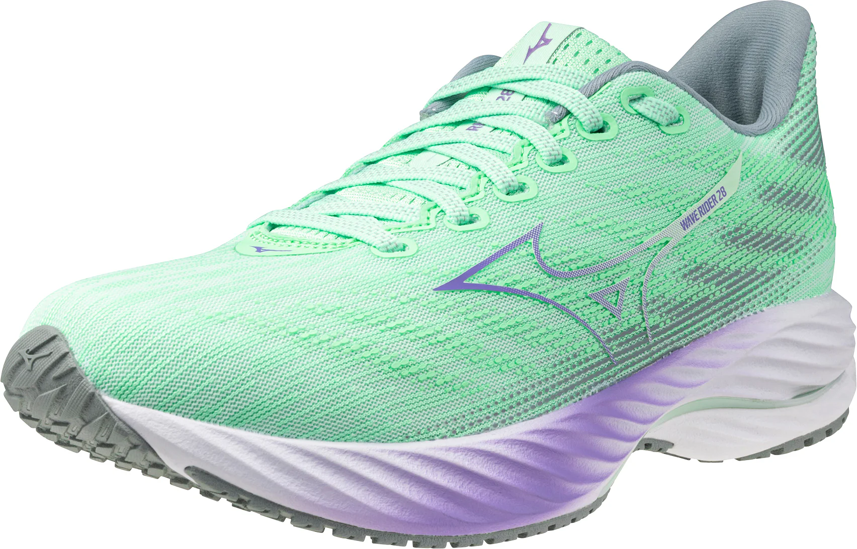 Mizuno Wave Rider 28 Womens Running Shoes - Green - Image 6