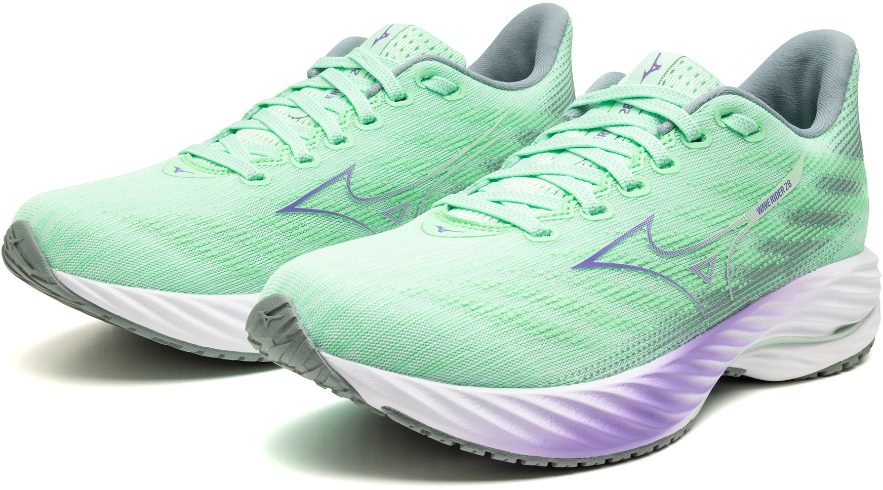 Mizuno Wave Rider 28 Womens Running Shoes - Green - Image 7