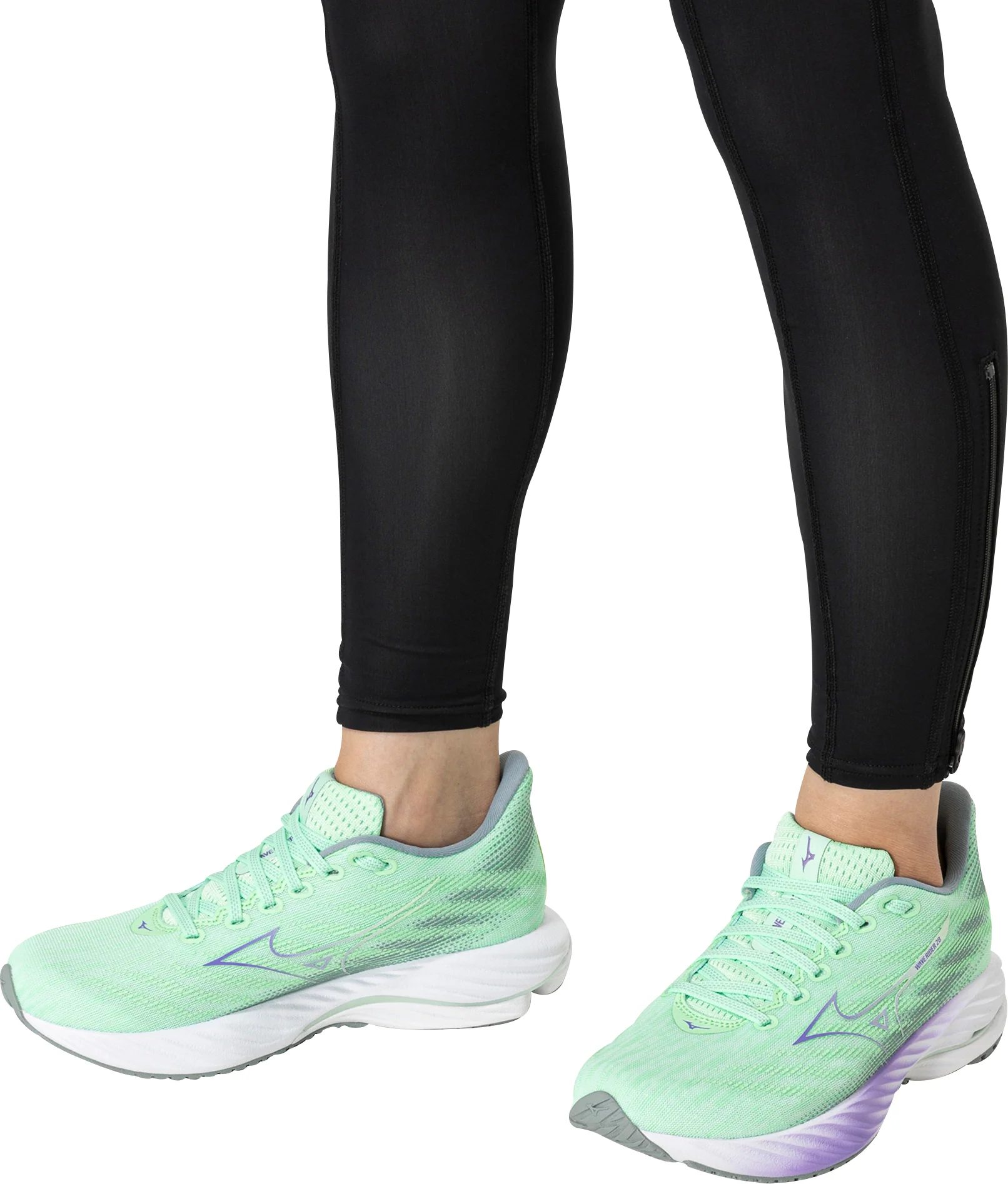 Mizuno Wave Rider 28 Womens Running Shoes - Green - Image 9