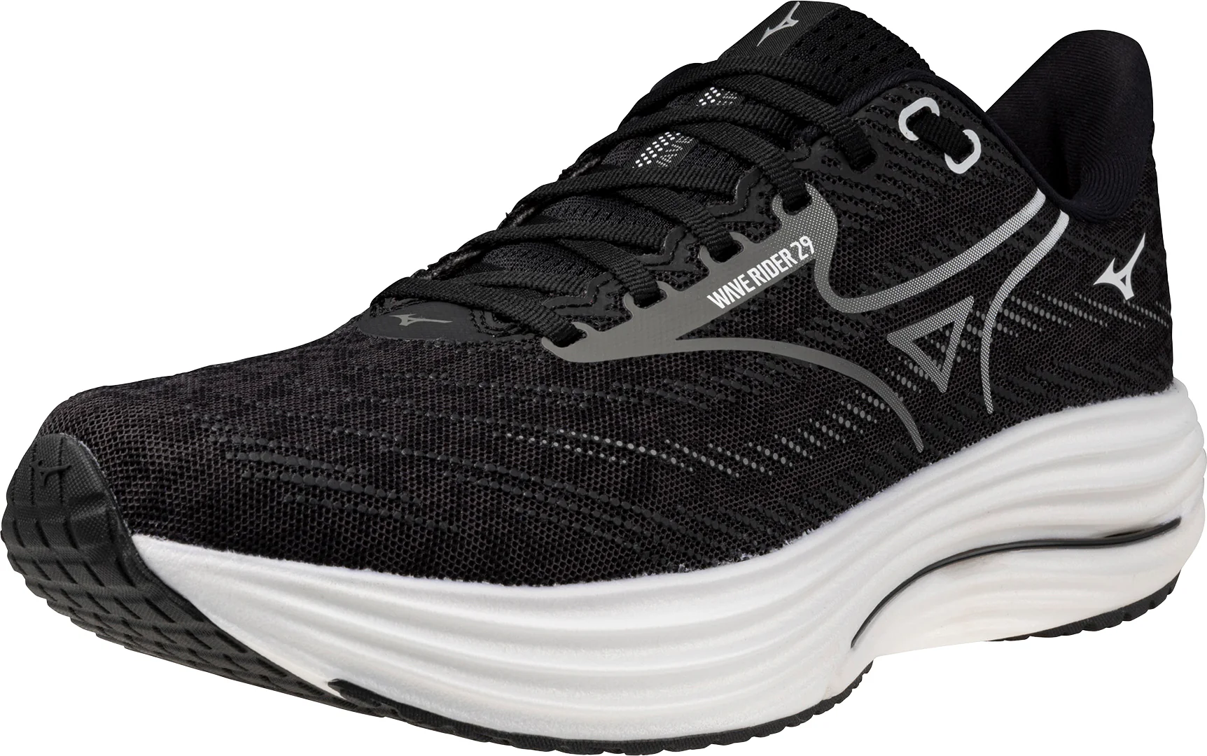 Mizuno Wave Rider 29 Mens Running Shoes - Black - Image 6