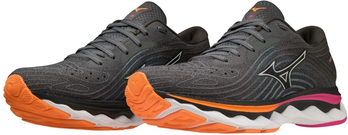 Mizuno Wave Sky 6 Womens Running Shoes - Grey - Image 6