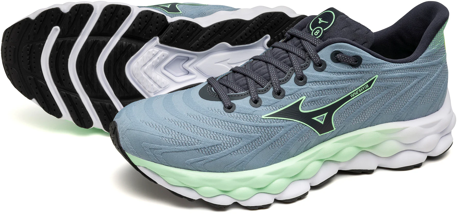 Mizuno Wave Sky 8 Mens Running Shoes - Blue - Image 7