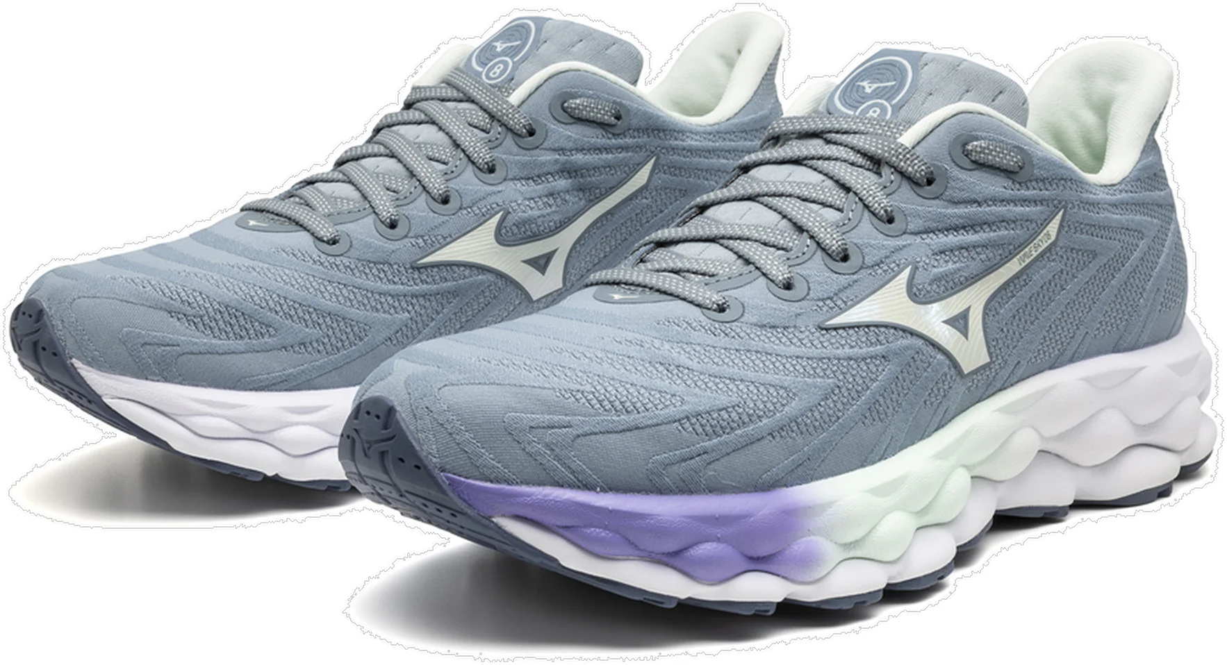 Mizuno Wave Sky 8 Womens Running Shoes - Grey - Image 6