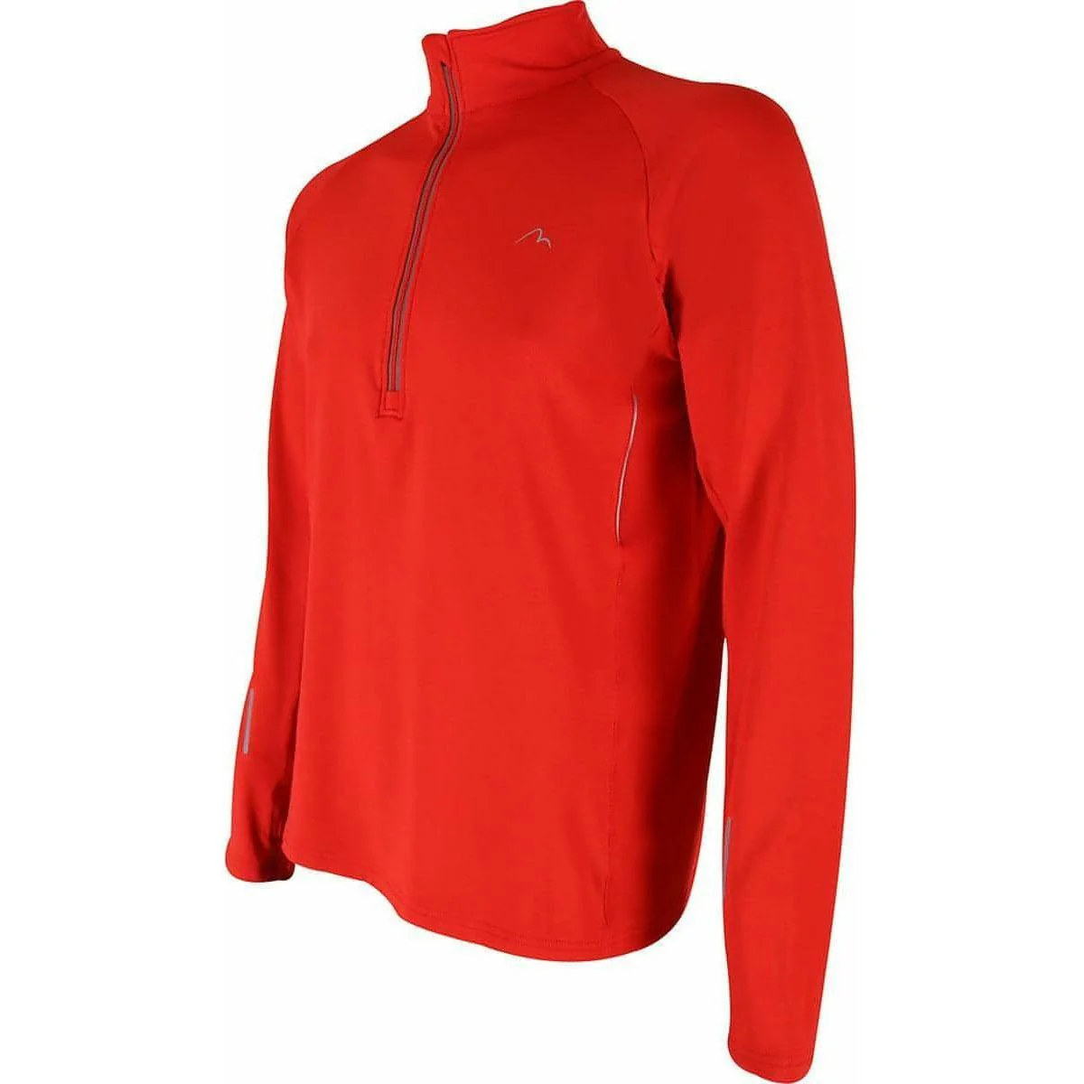 More Mile Alaska Half Zip Long Sleeve Mens Running Top - Red - Image 3
