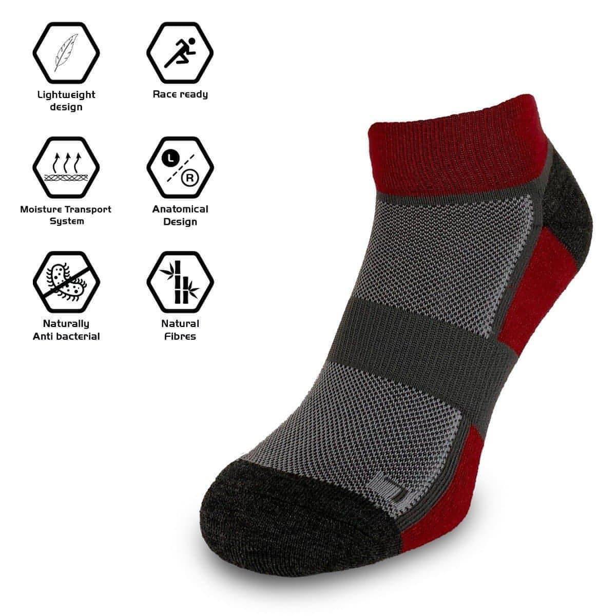 More Mile Bamboo Comfort (5 Pack) Running Socks - Multi - Image 2