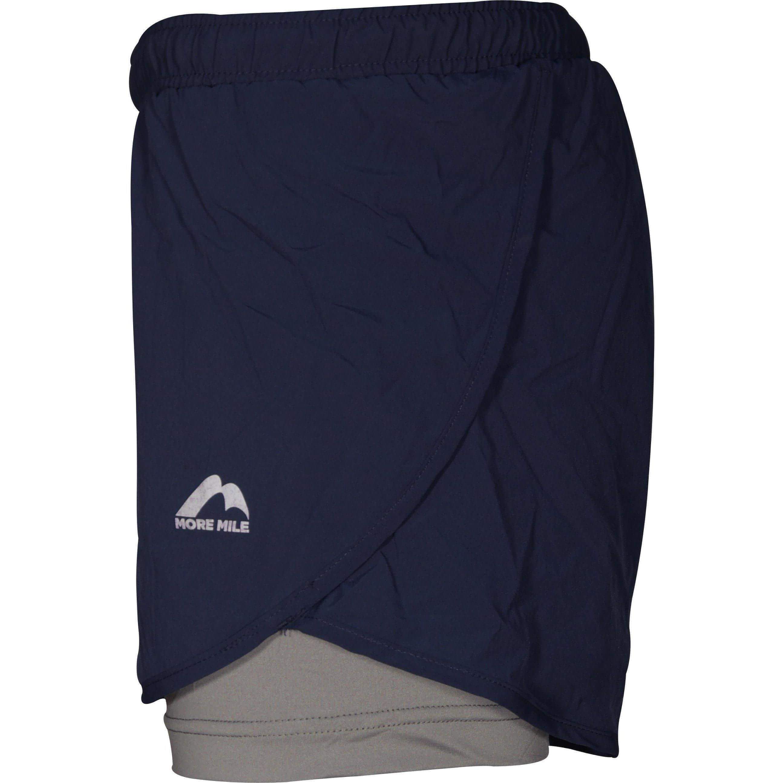 More Mile Conquer 2 in 1 Womens Running Shorts - Navy - Image 2