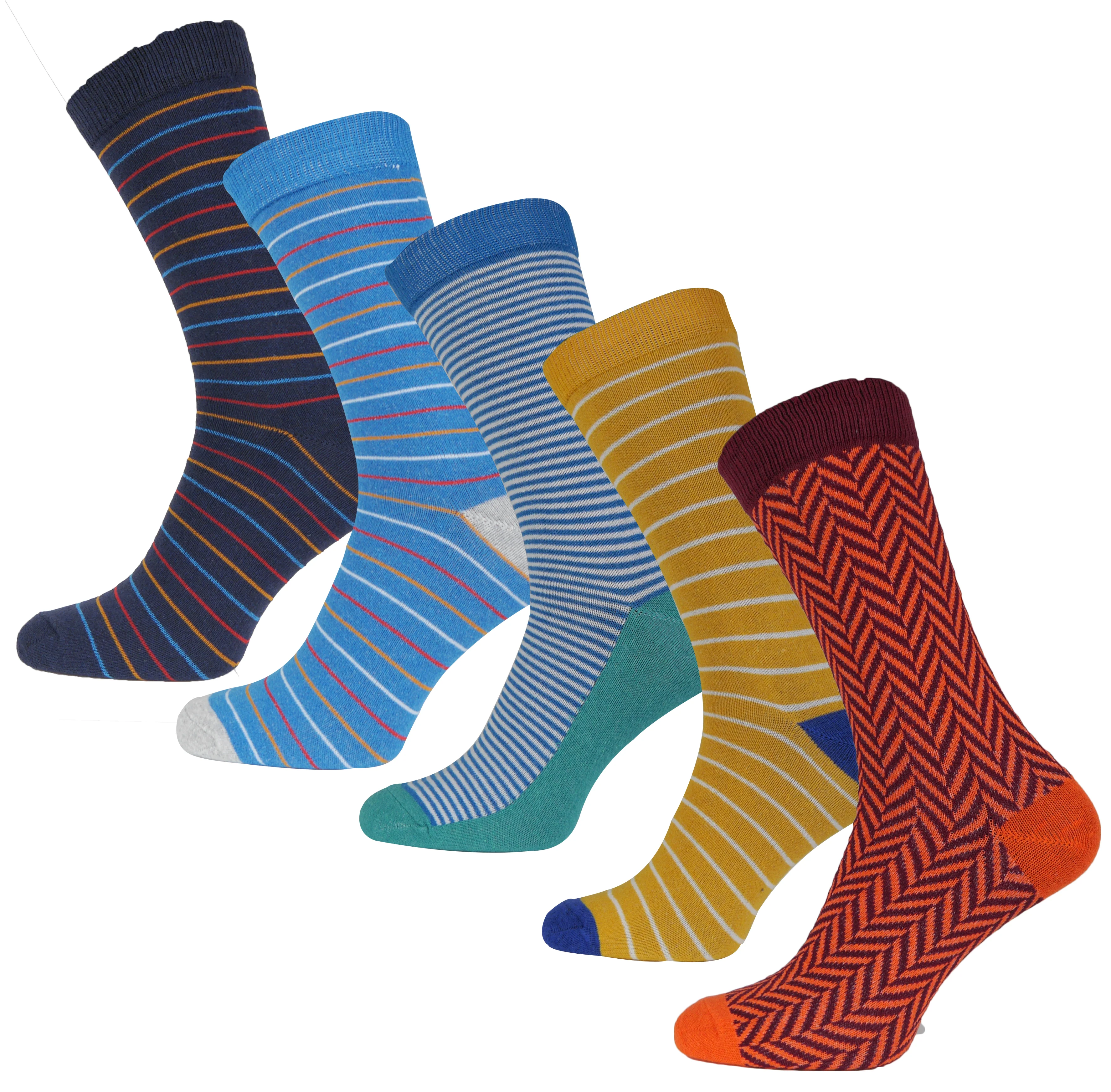 More Mile Design 10 Pack Mens Spots and Stripes Socks - Multi - Image 4