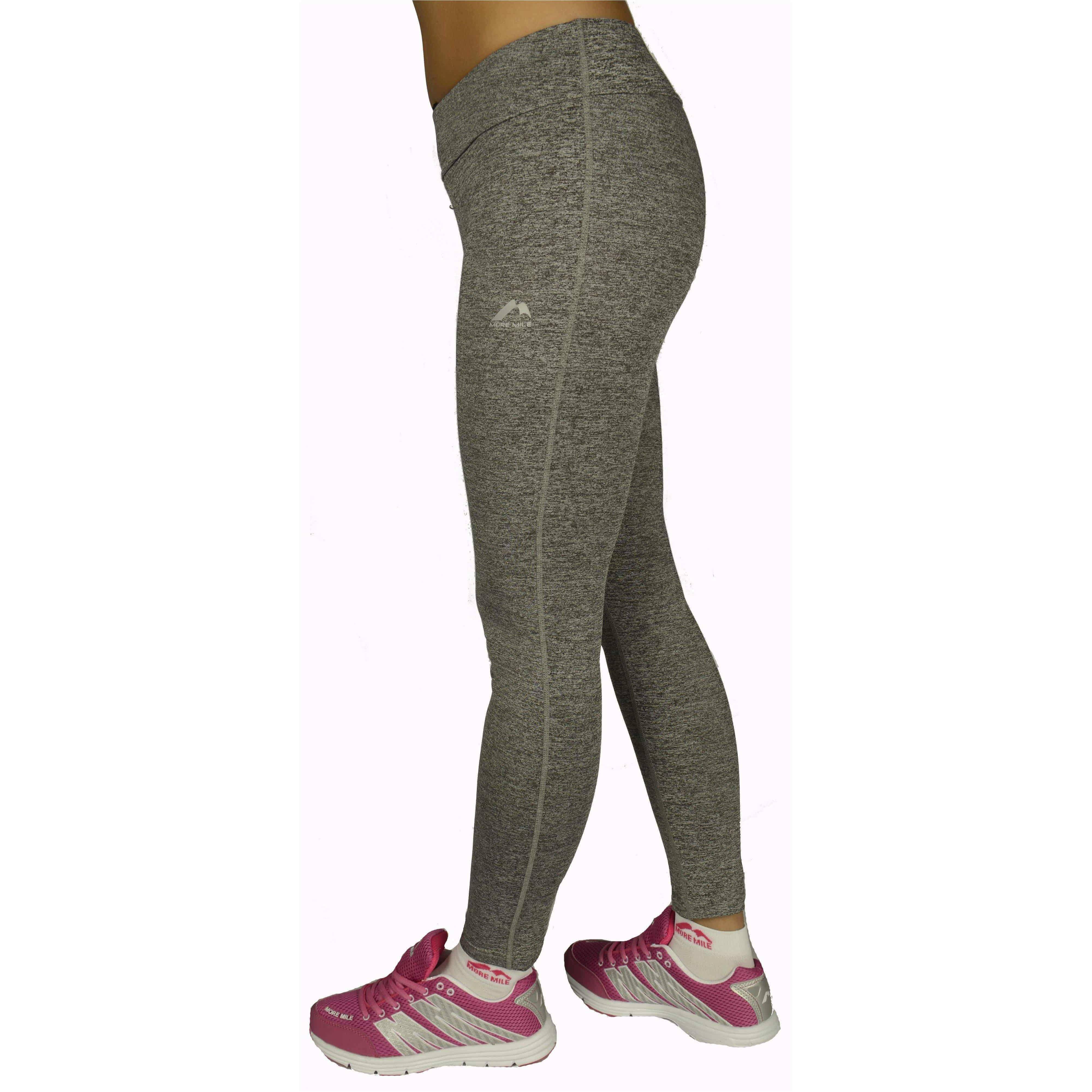 More Mile Heather Womens Training Tights - Grey - Image 2