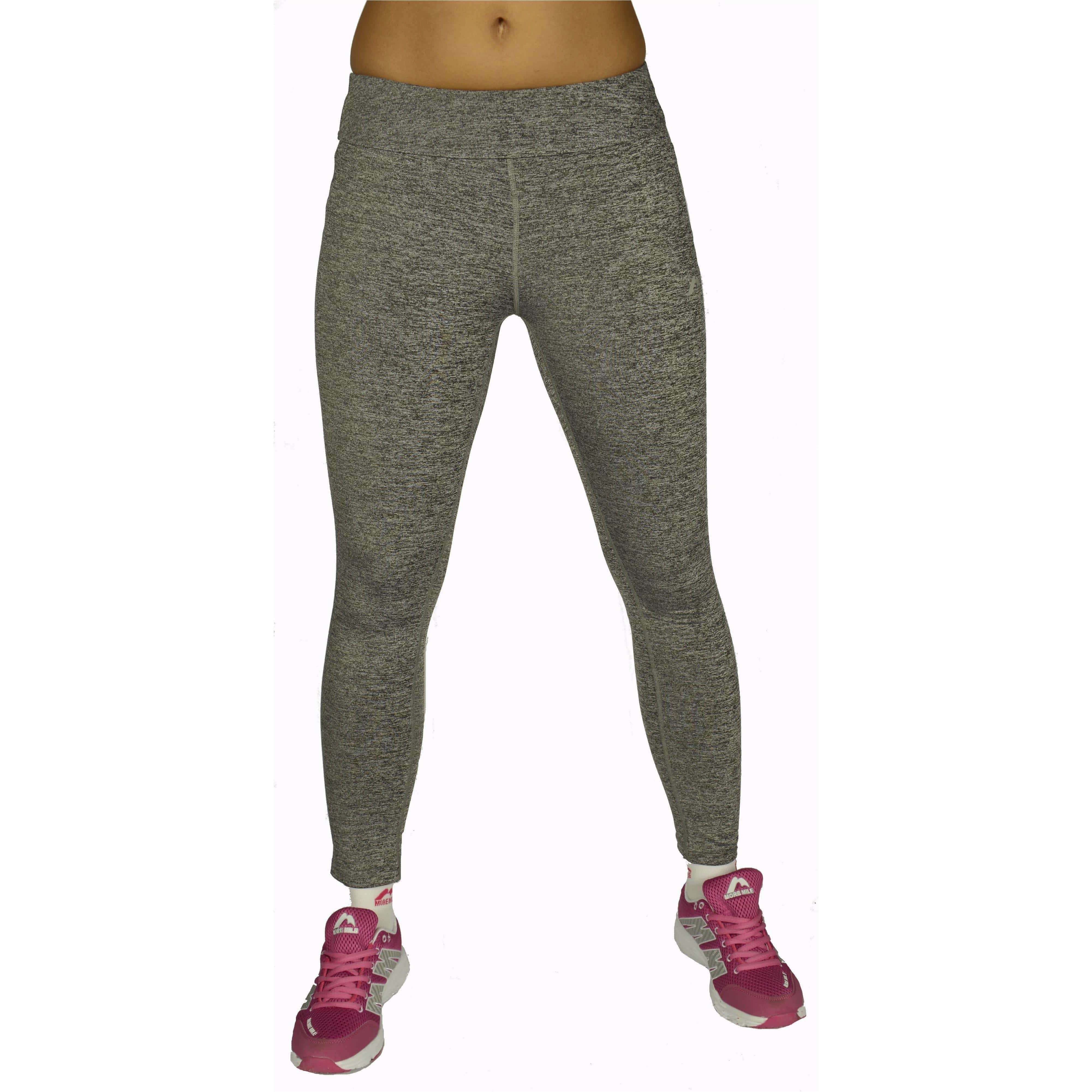 More Mile Heather Womens Training Tights - Grey - Image 3