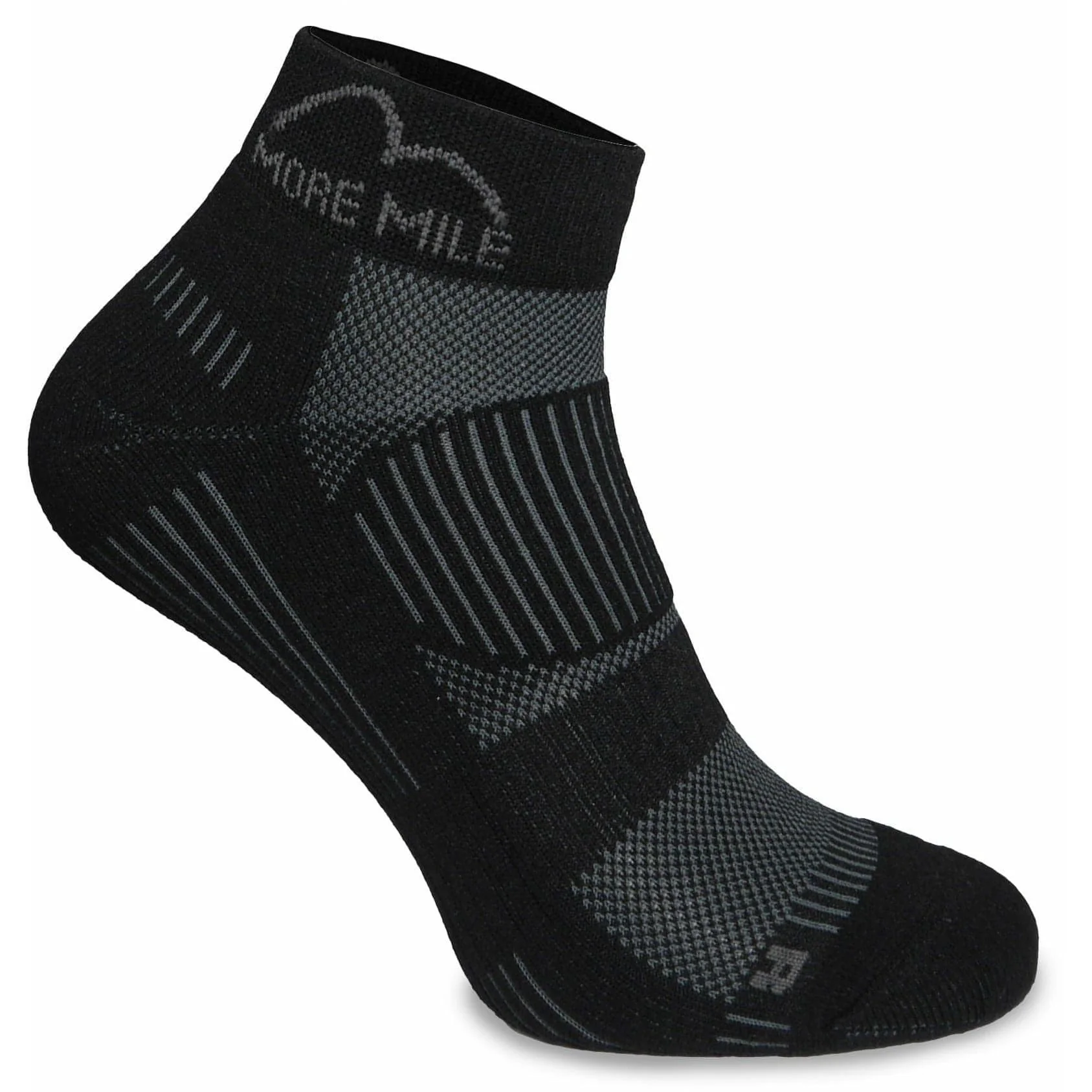 More Mile London 2.0 (3 Pack) Eco Friendly Running Socks - Black - Image 2
