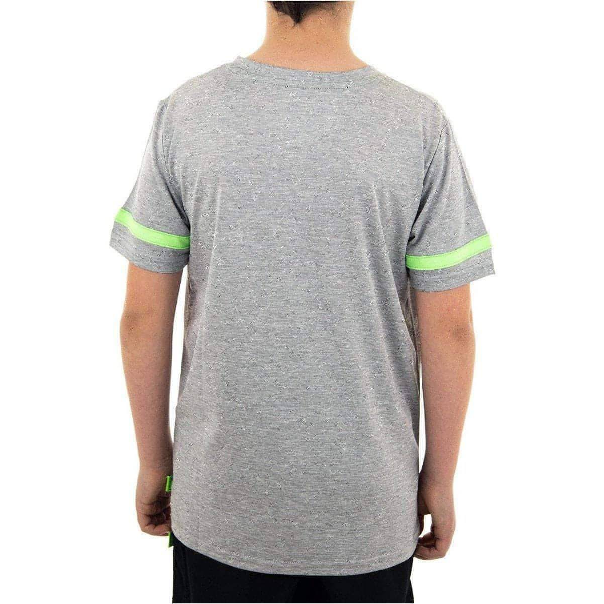 More Mile Marl Boys Short Sleeve Running Top - Grey - Image 2