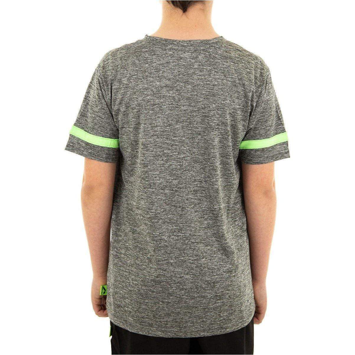 More Mile Marl Boys Short Sleeve Running Top - Grey - Image 2