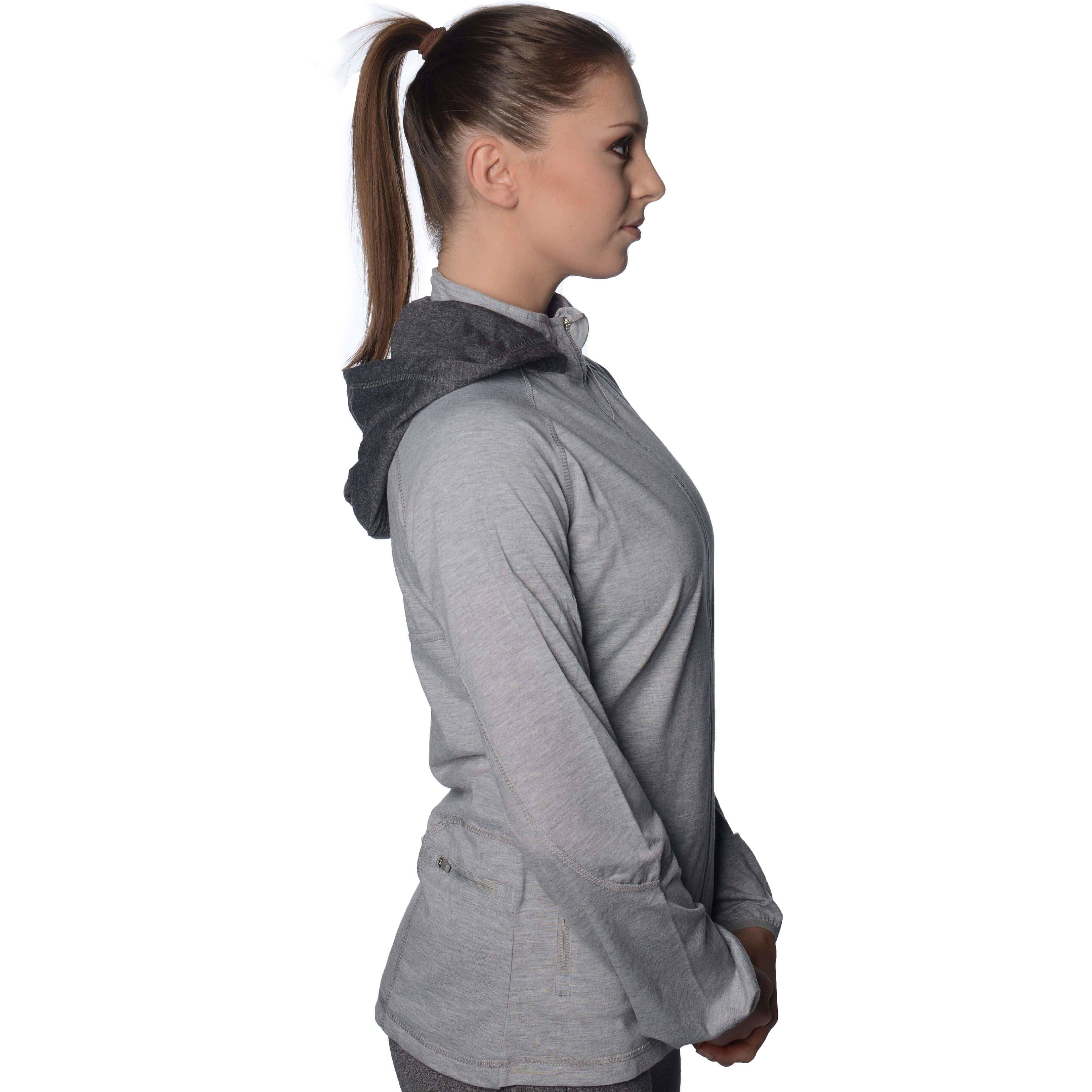 More Mile Marl Full Zip Womens Training Hoody - Grey - Image 5