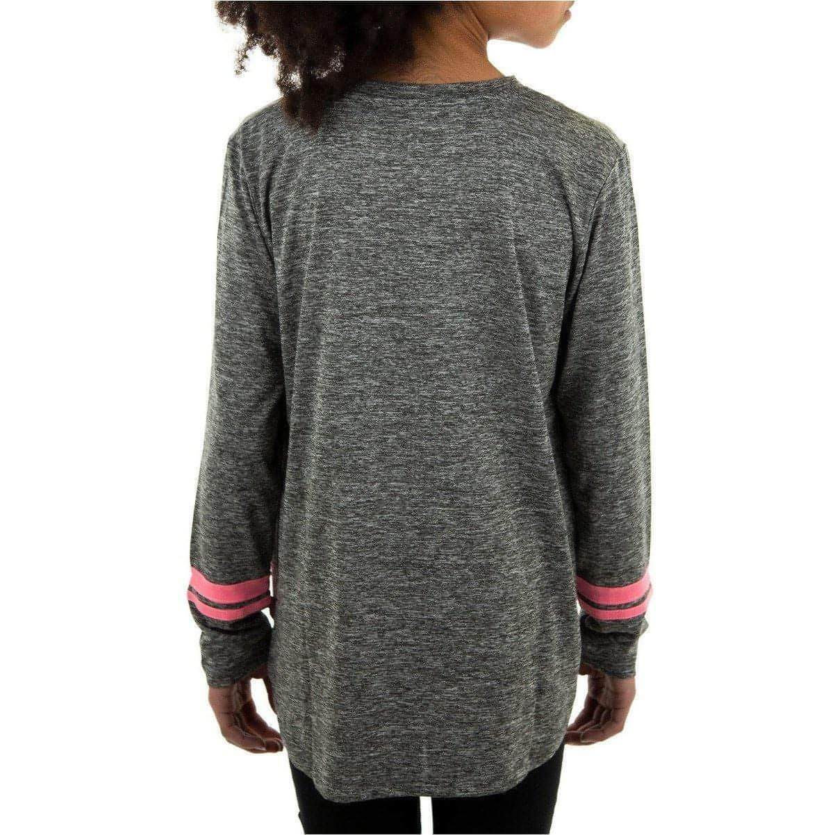 More Mile Marl Girls Long Sleeve Running Top - Grey - Image 3