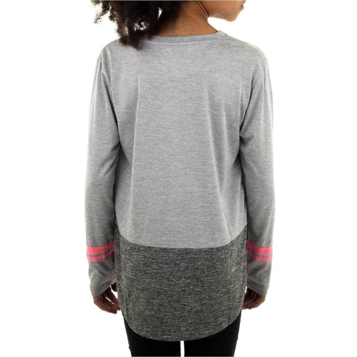 More Mile Marl Girls Long Sleeve Running Top - Grey - Image 2