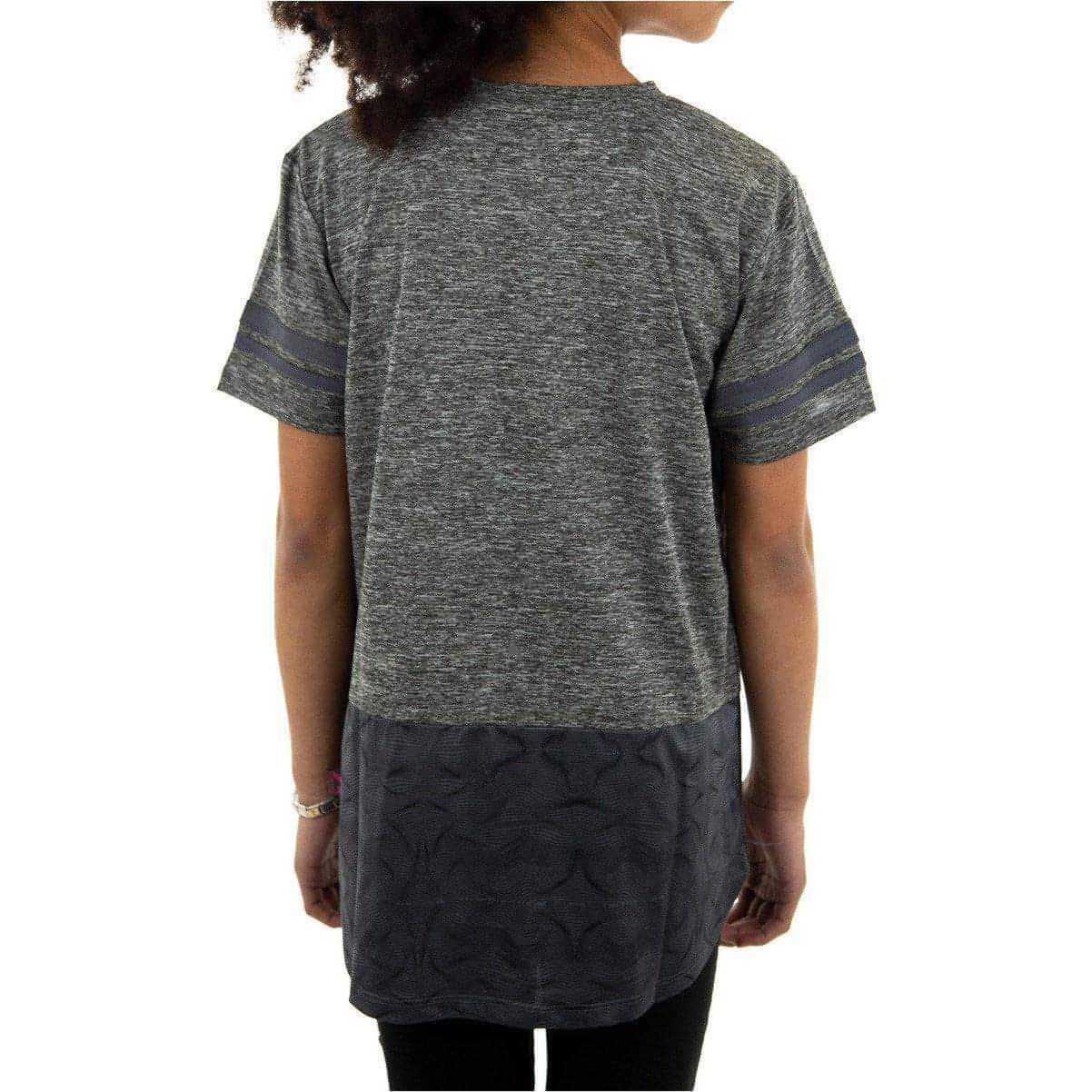 More Mile Marl Girls Short Sleeve Training Top - Grey - Image 3