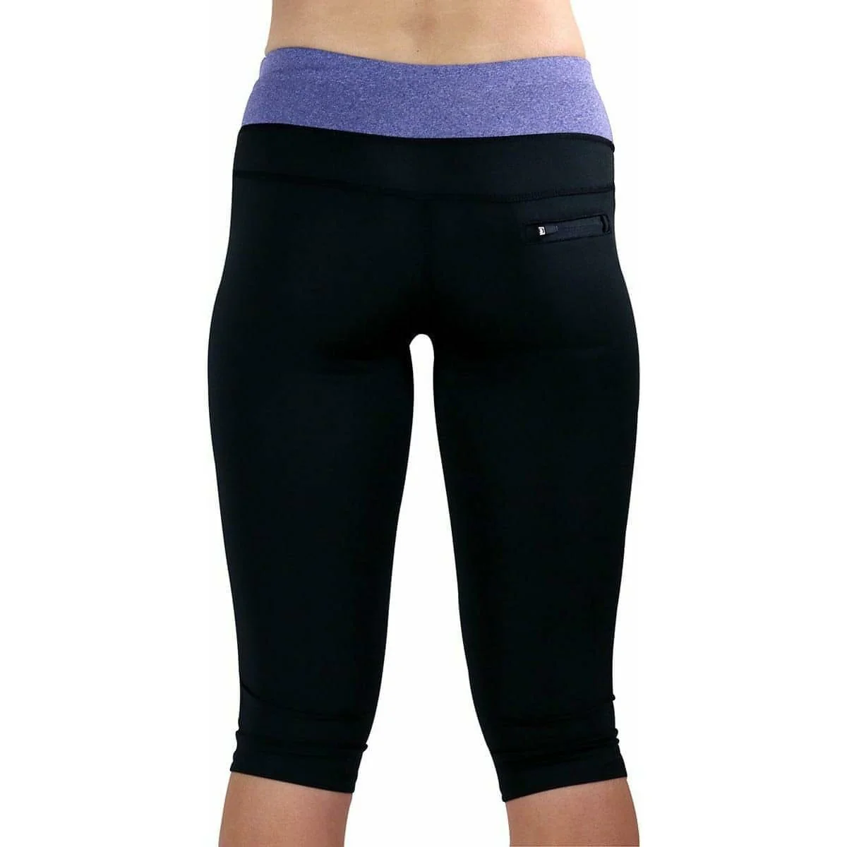 More Mile Marl Womens 3/4 Capri Running Tights - Black - Image 2