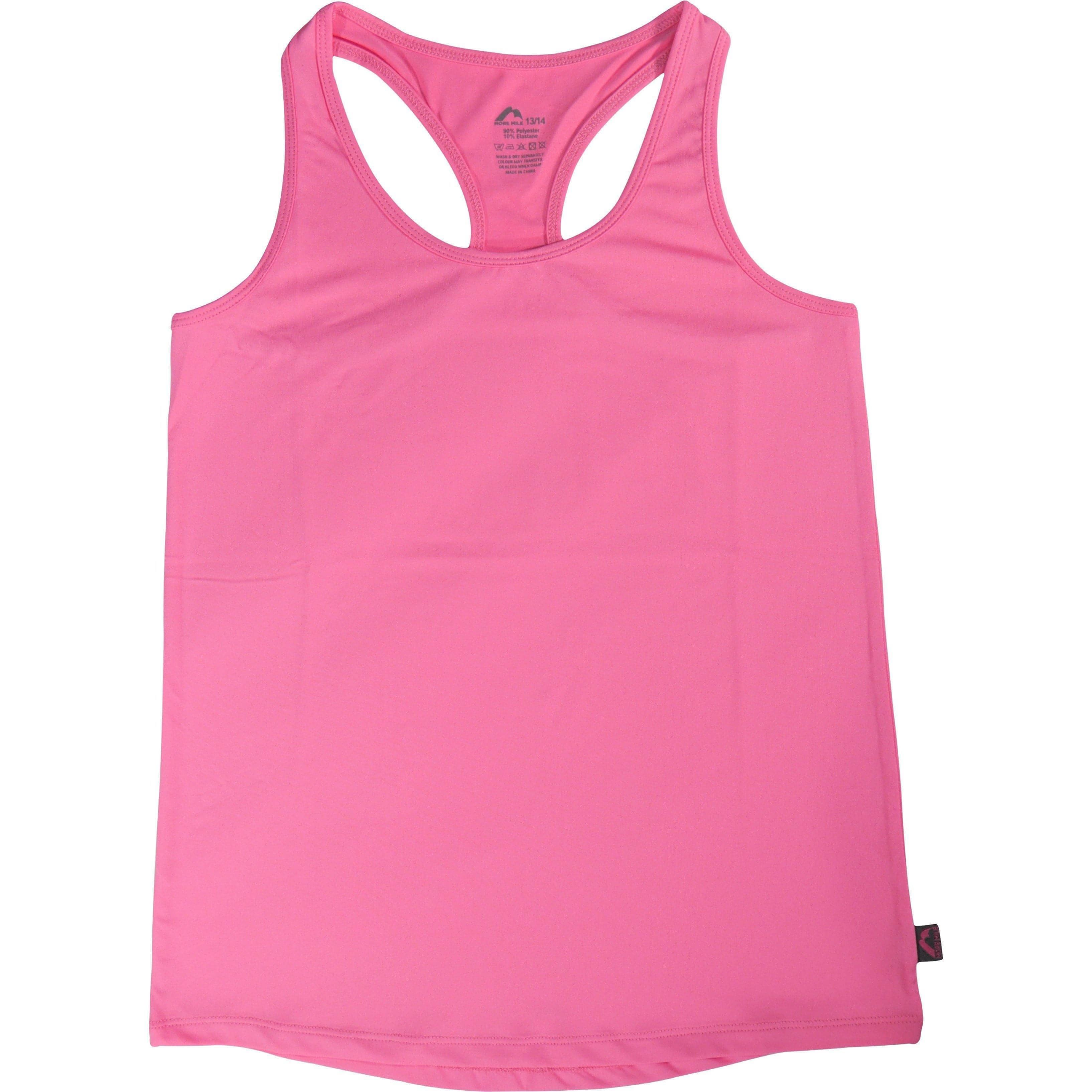 More Mile Racer Back Girls Running Vest - Pink - Image 4