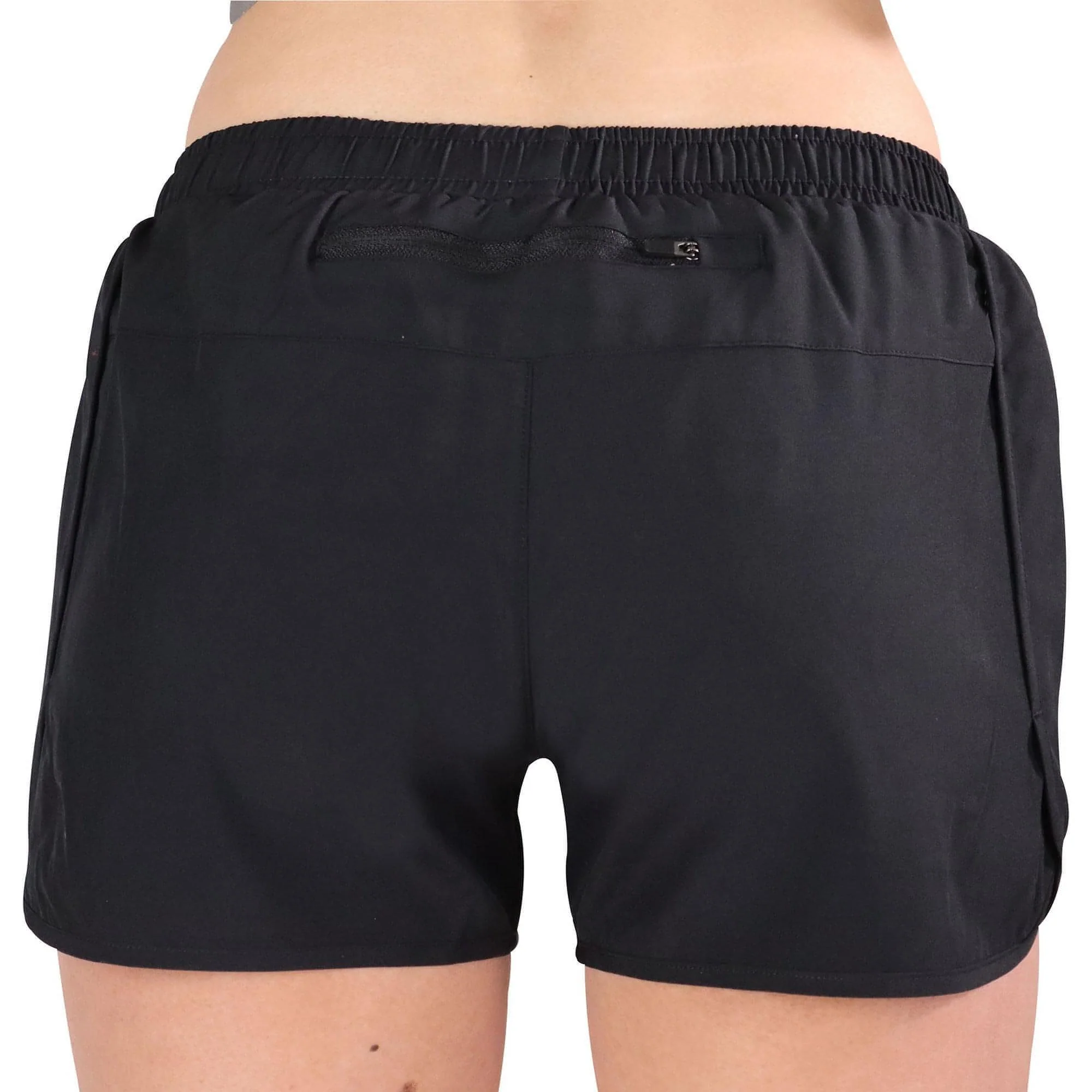 More Mile Racer Split Womens Running Shorts - Black - Image 2