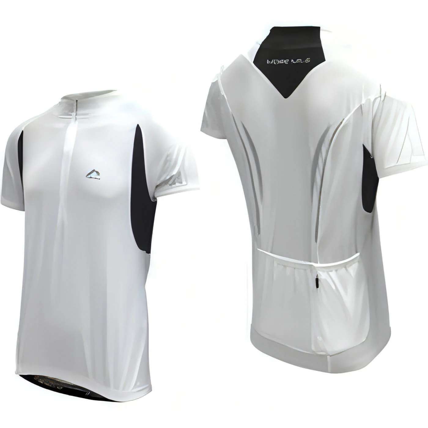 More Mile Short Sleeve Half Zip Mens Cycling Jersey - White - Image 4