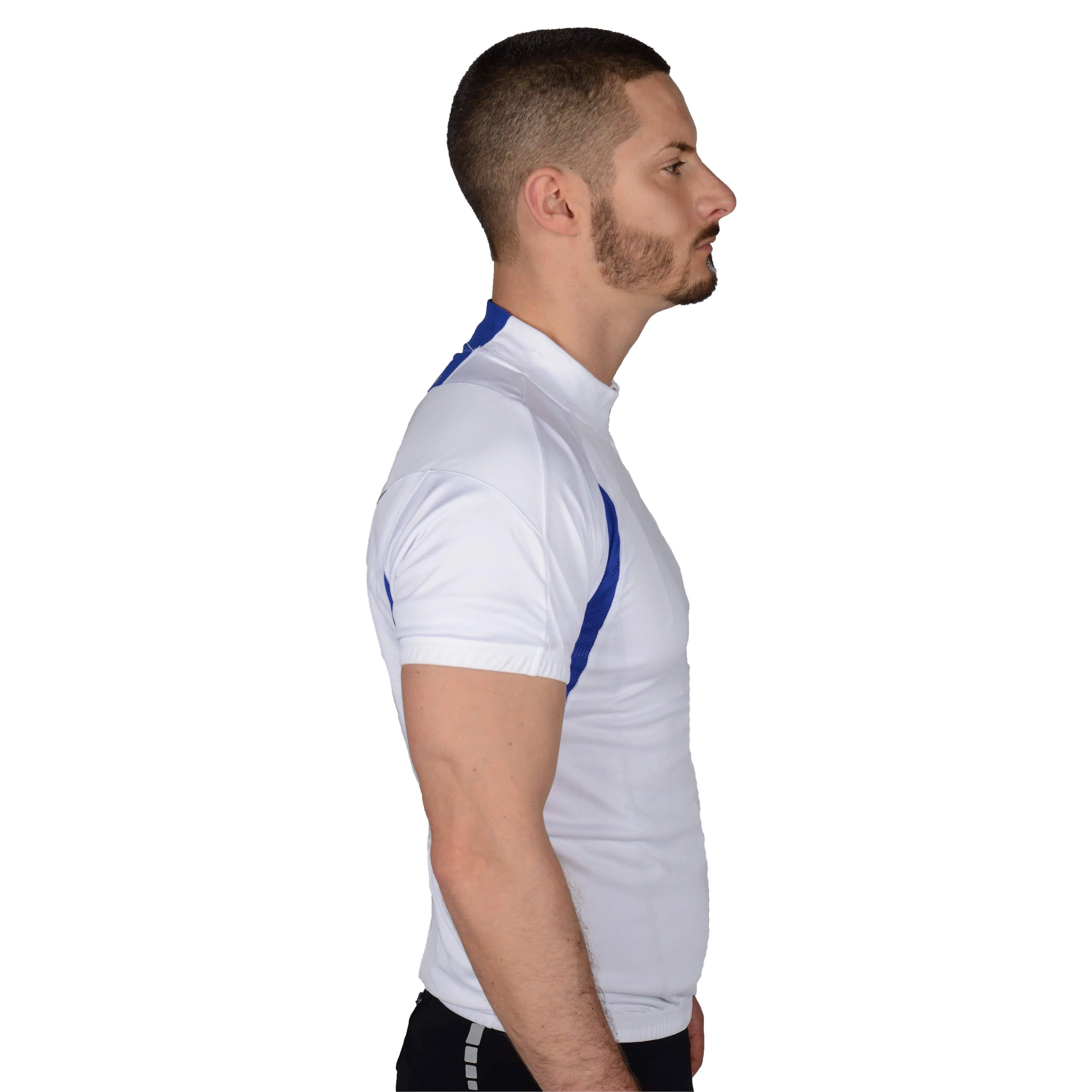 More Mile Short Sleeve Half Zip Mens Cycling Jersey - White - Image 2