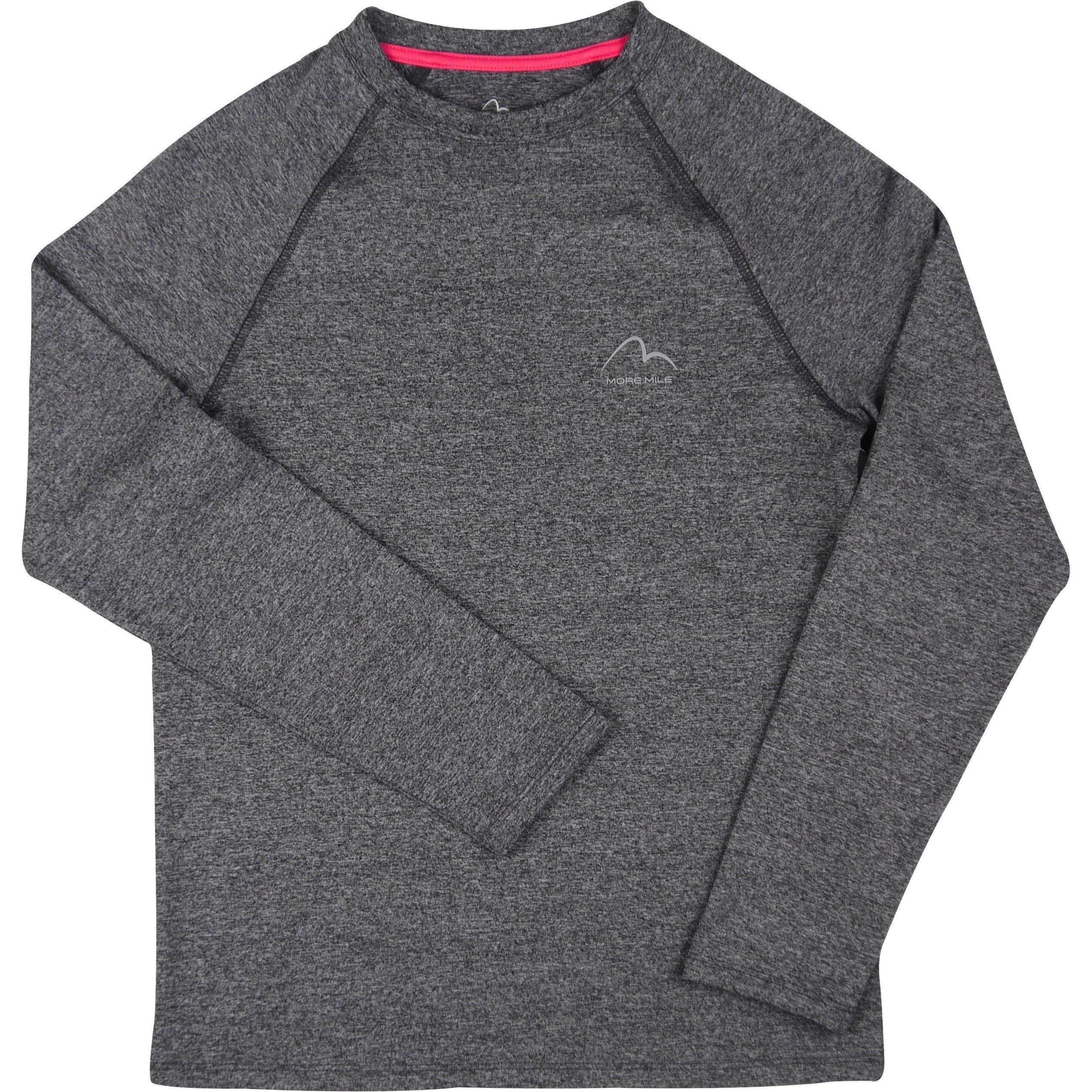 More Mile Train To Run Girls Long Sleeve Running Top - Grey - Image 4