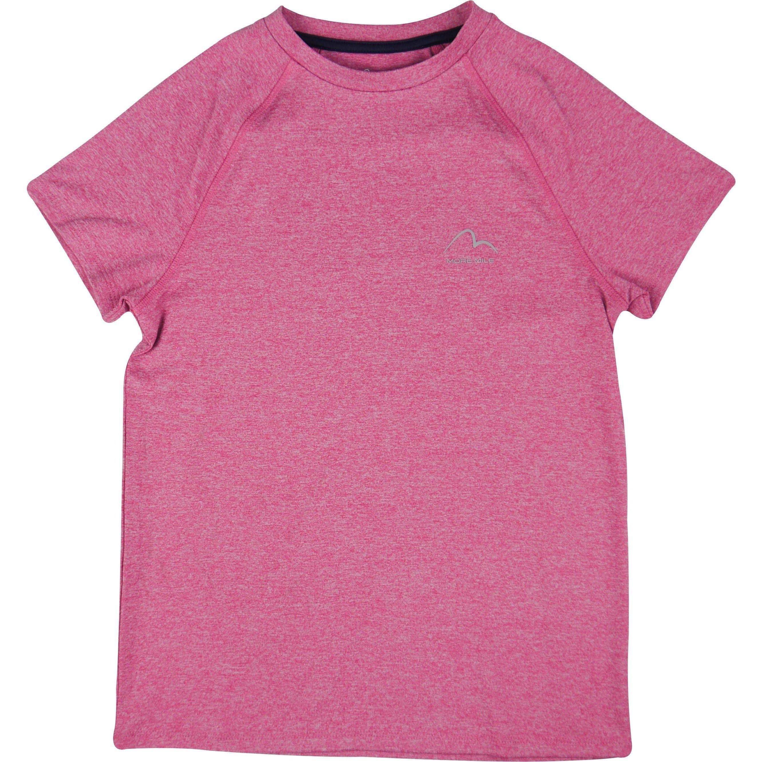 More Mile Train To Run Girls Short Sleeve Running Top - Pink - Image 4