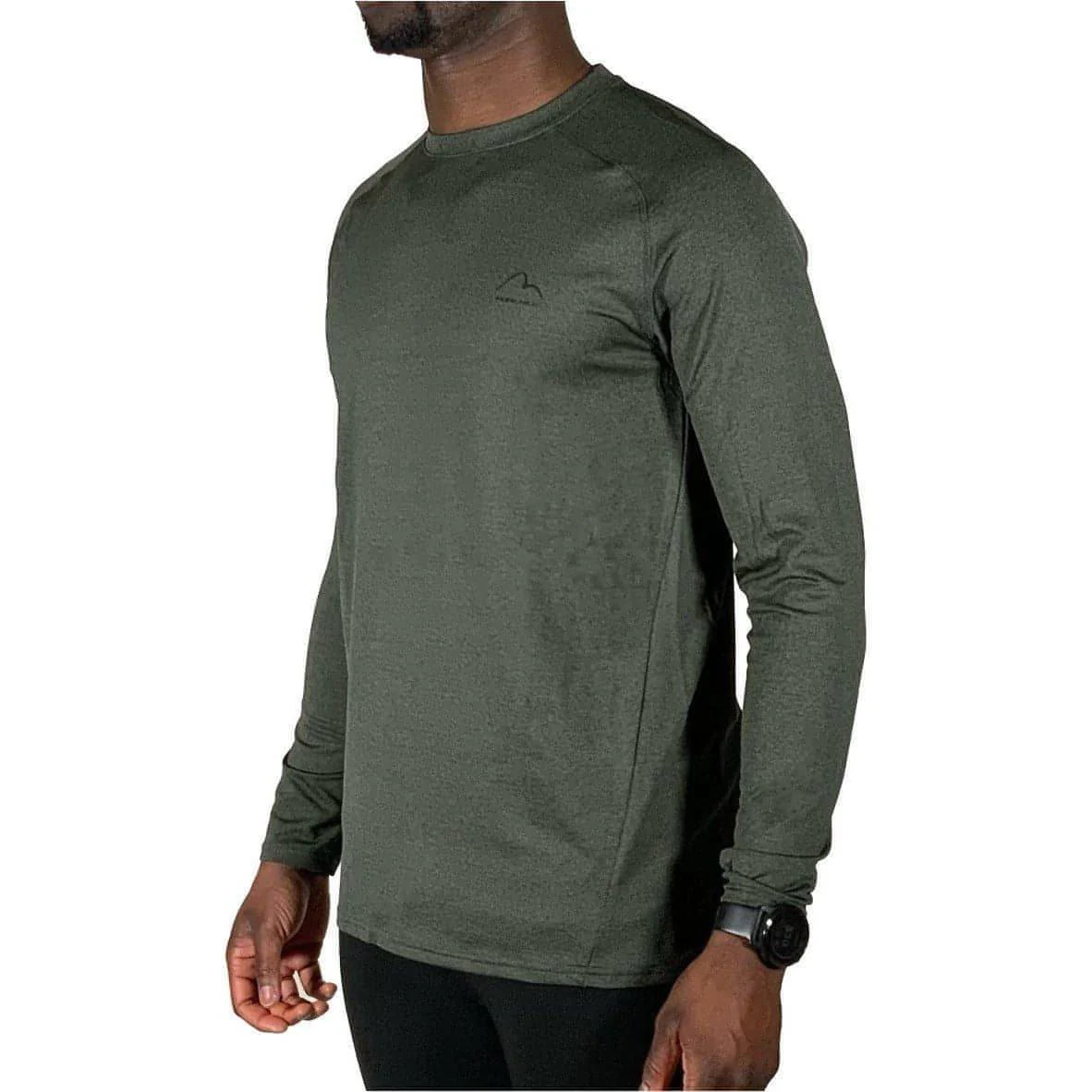 More Mile Train To Run Mens Long Sleeve Running Top - Green - Image 3