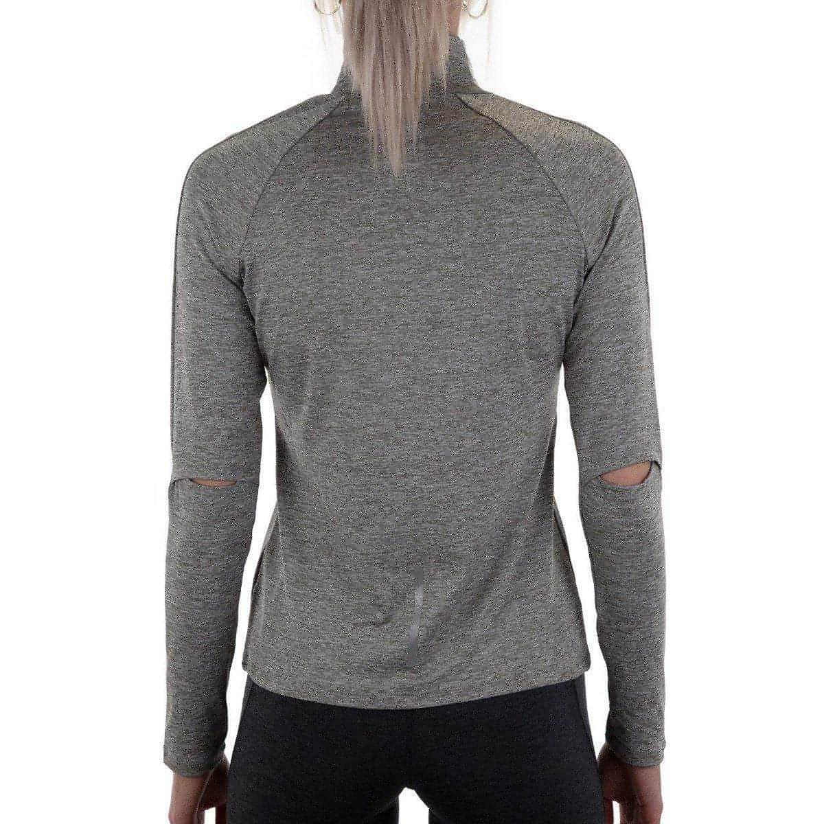 More Mile Train To Run Womens Long Sleeve Funnel Neck Running Top - Grey - Image 2