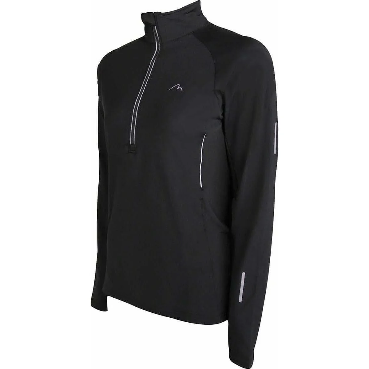 More Mile Vancouver Half Zip Long Sleeve Womens Running Top - Black - Image 3